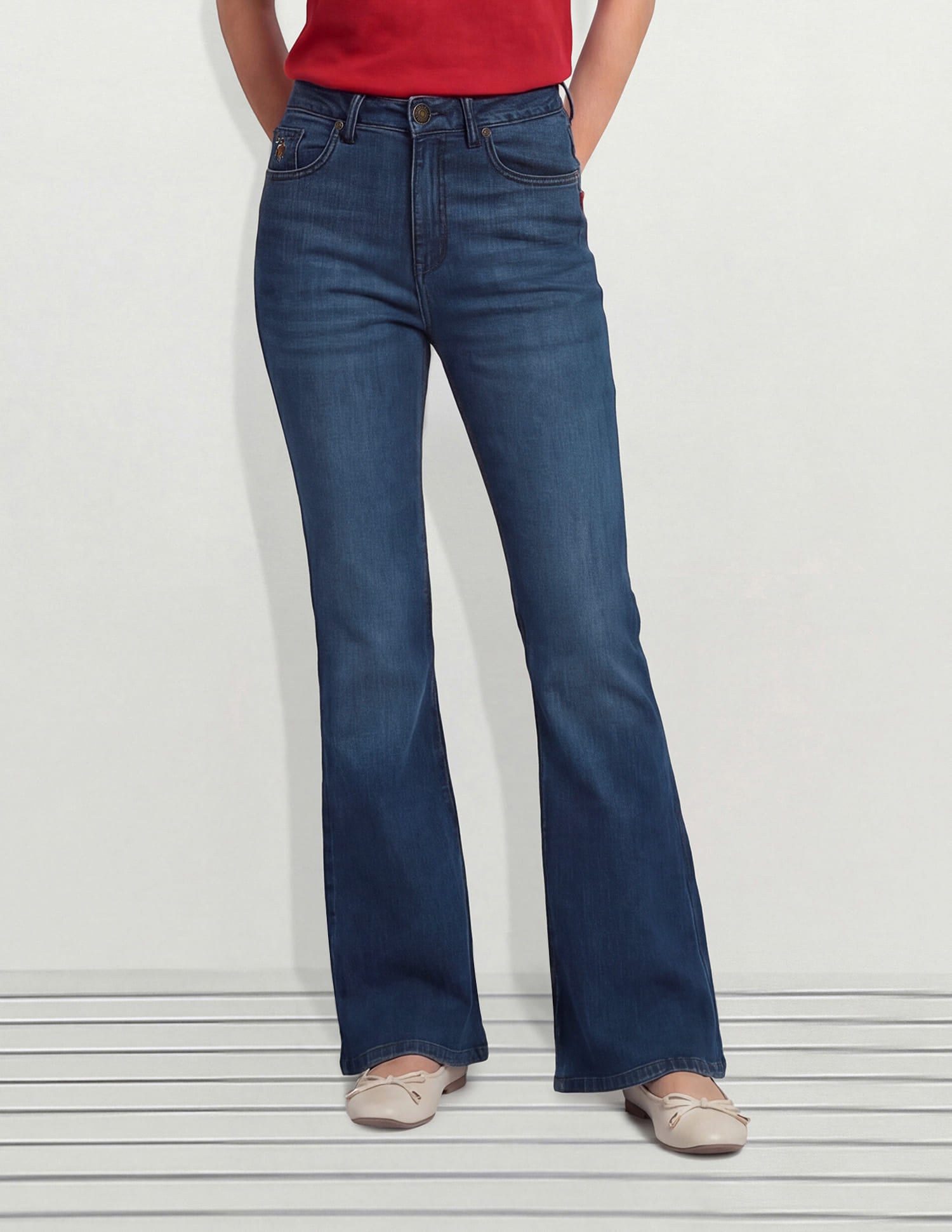 High Rise Extreme Flared Fit Jeans Blue - U.S. Polo Assn. India | Large