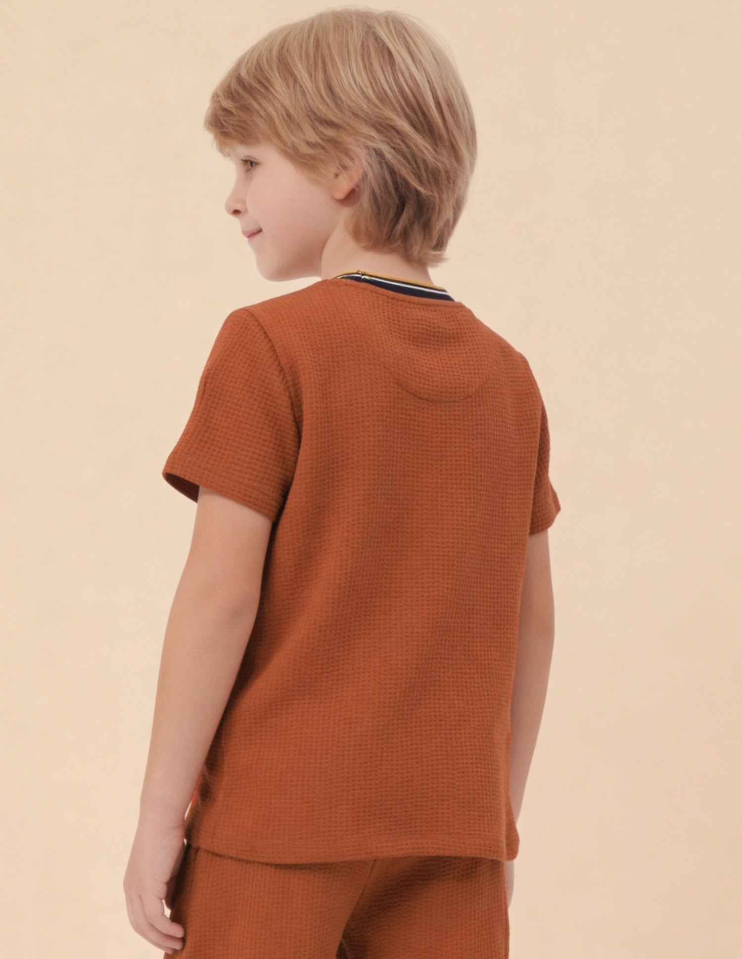 Self Design Brand Embroidered Regular Fit T-Shirt Rust - U.S. Polo Assn. India | Large