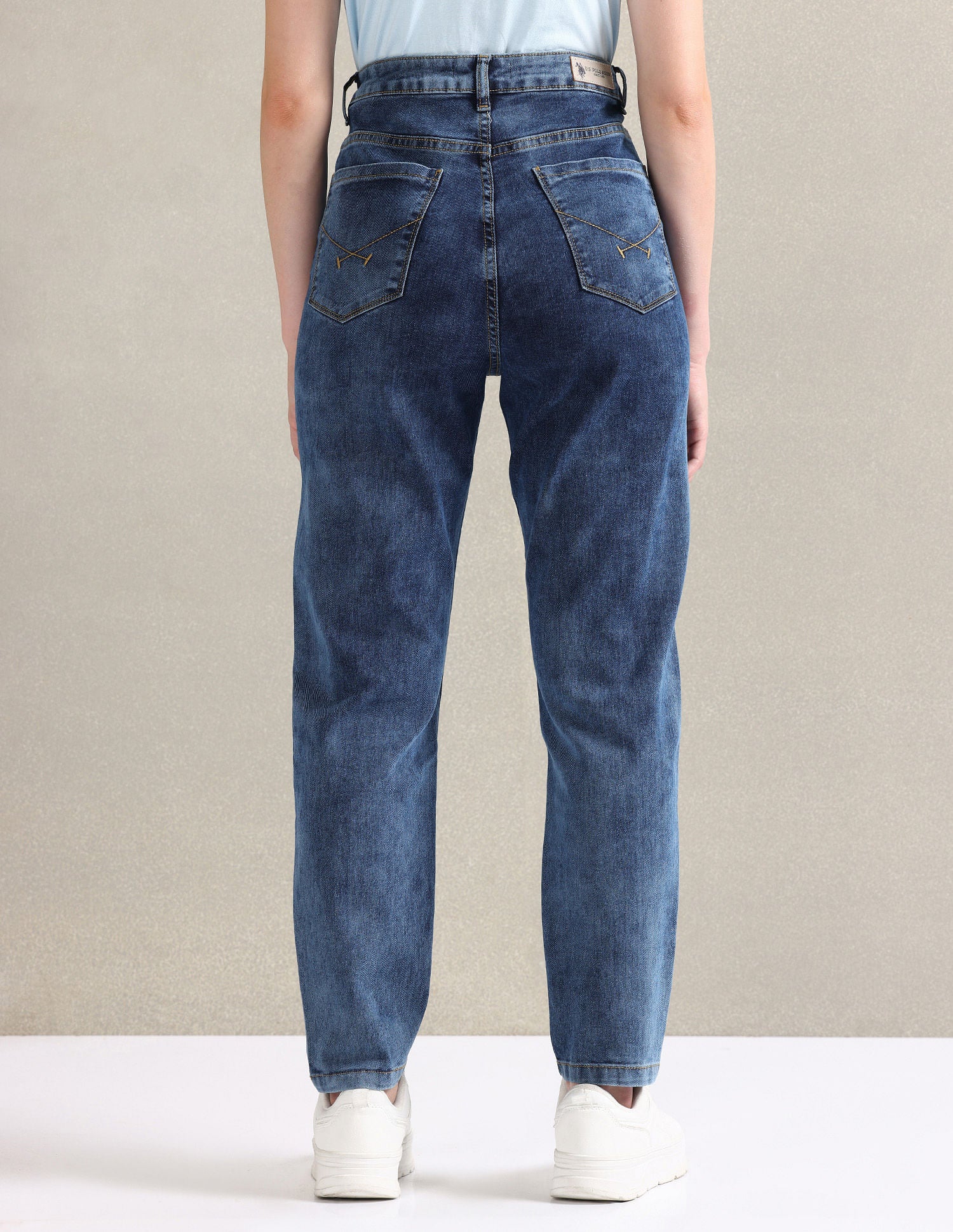 Mom Fit Blue Jeans Blue - U.S. POLO ASSN. | Large