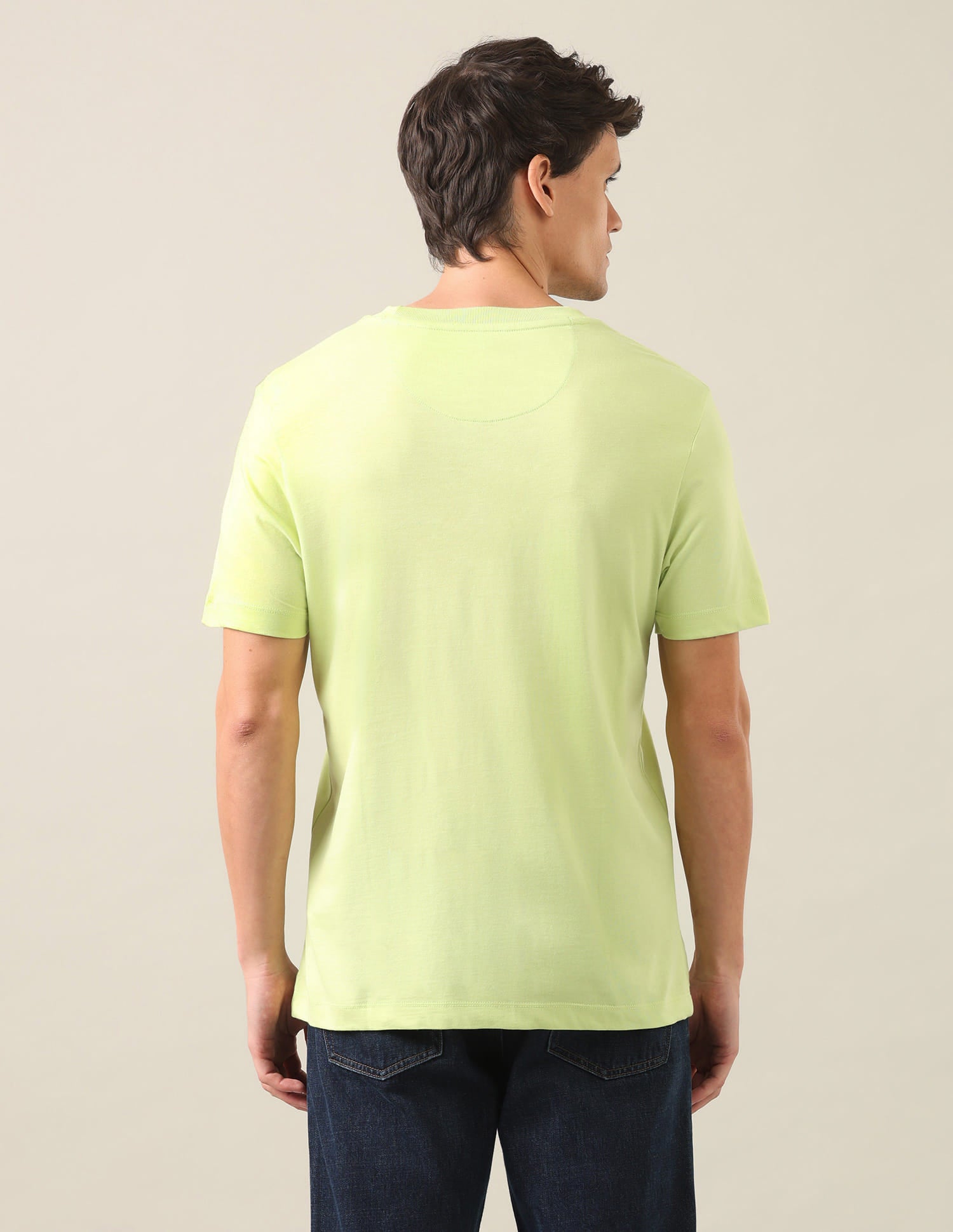 Typographic Brand Printed Regular Fit T-Shirt Green - U.S. Polo Assn. India | Large
