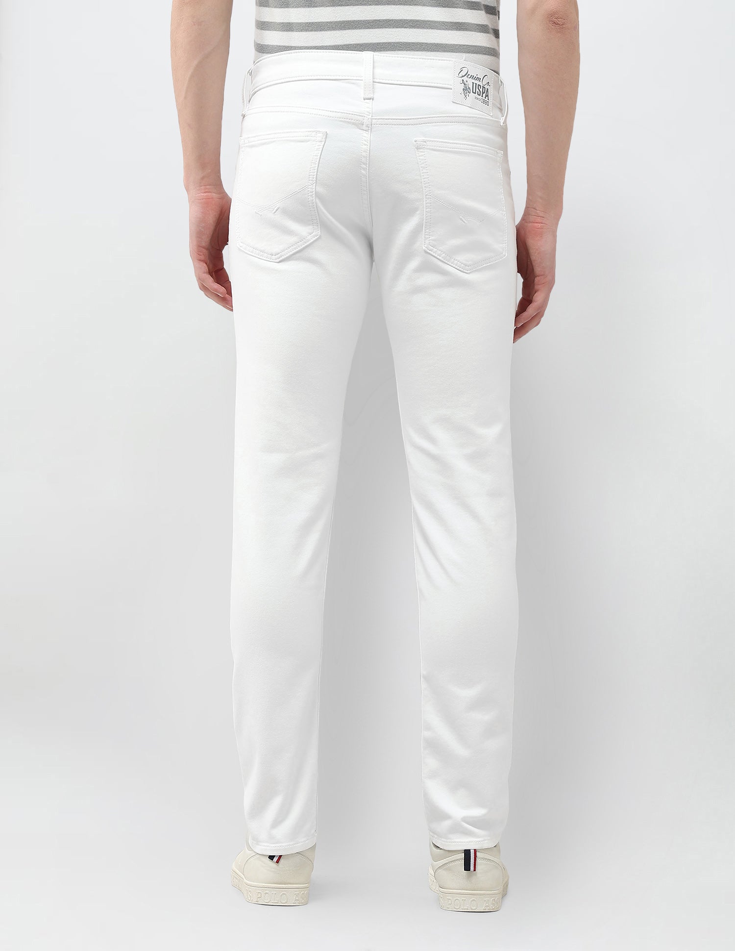 Brandon Slim Tapered Fit White Jeans White - U.S. Polo Assn. India | Large