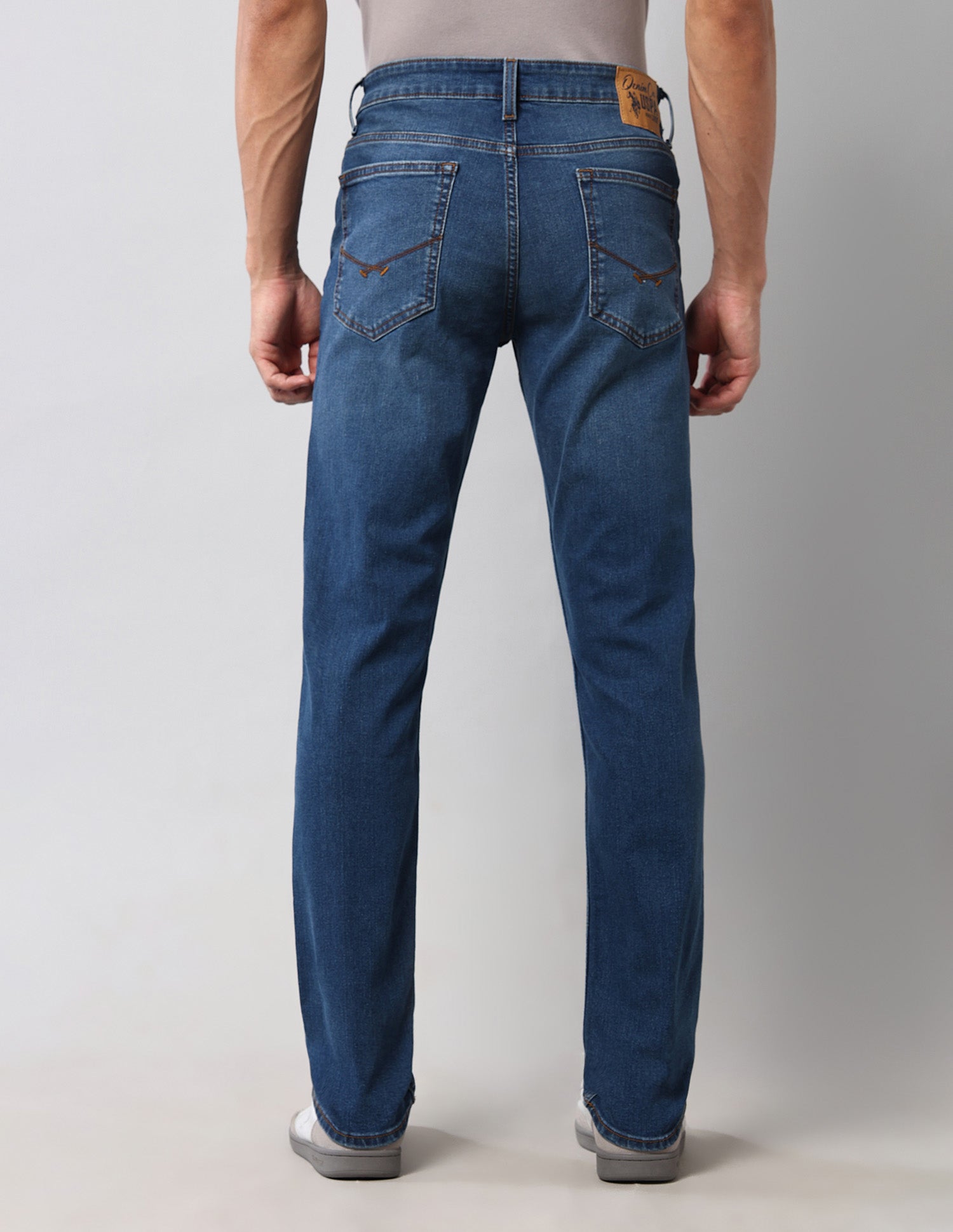 Regallo Skinny Fit Blue Vintage Jeans Medium Wash - U.S. Polo Assn. India | Large