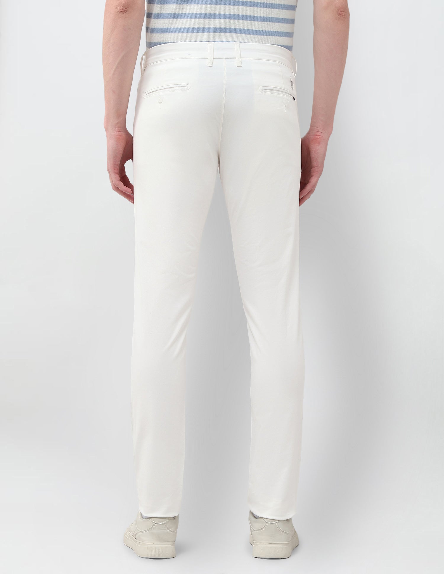 Denver Slim Fit Satin Trousers White - U.S. Polo Assn. India | Large