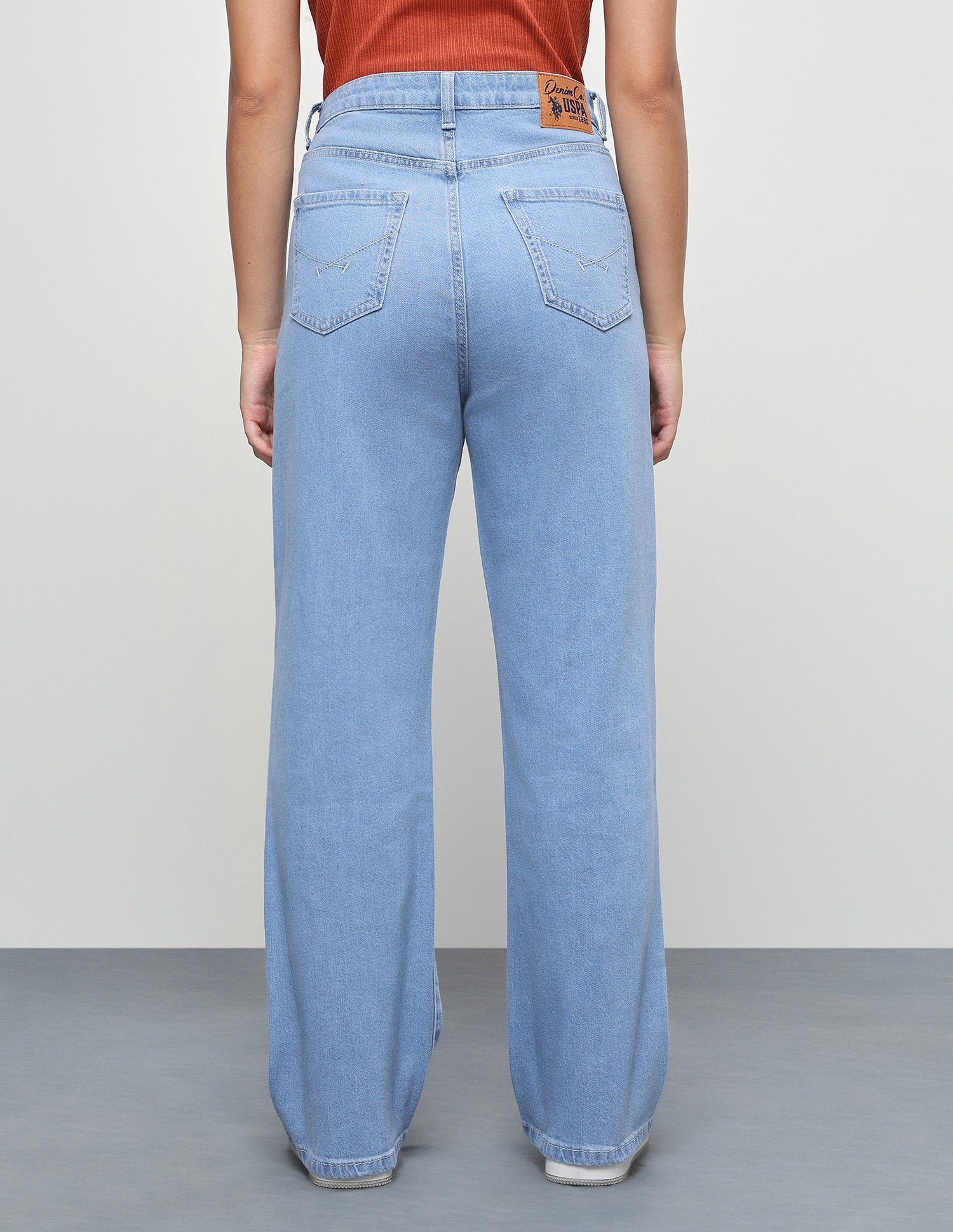 High Rise Straight Fit Jeans Light Blue - U.S. Polo Assn. India | Large
