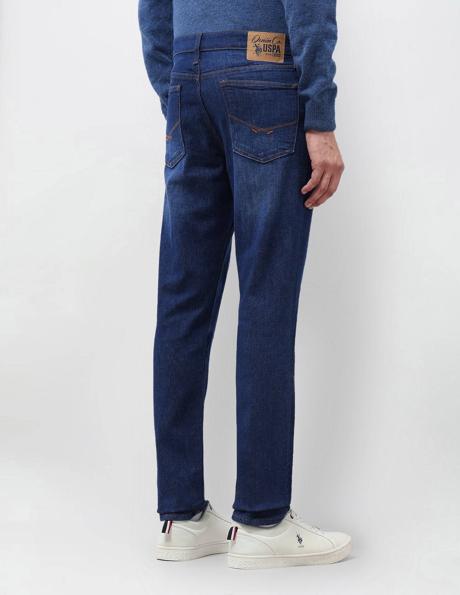 Brandon Slim Tapered Fit Whiskered Jeans Indigo - U.S. POLO ASSN. | Large