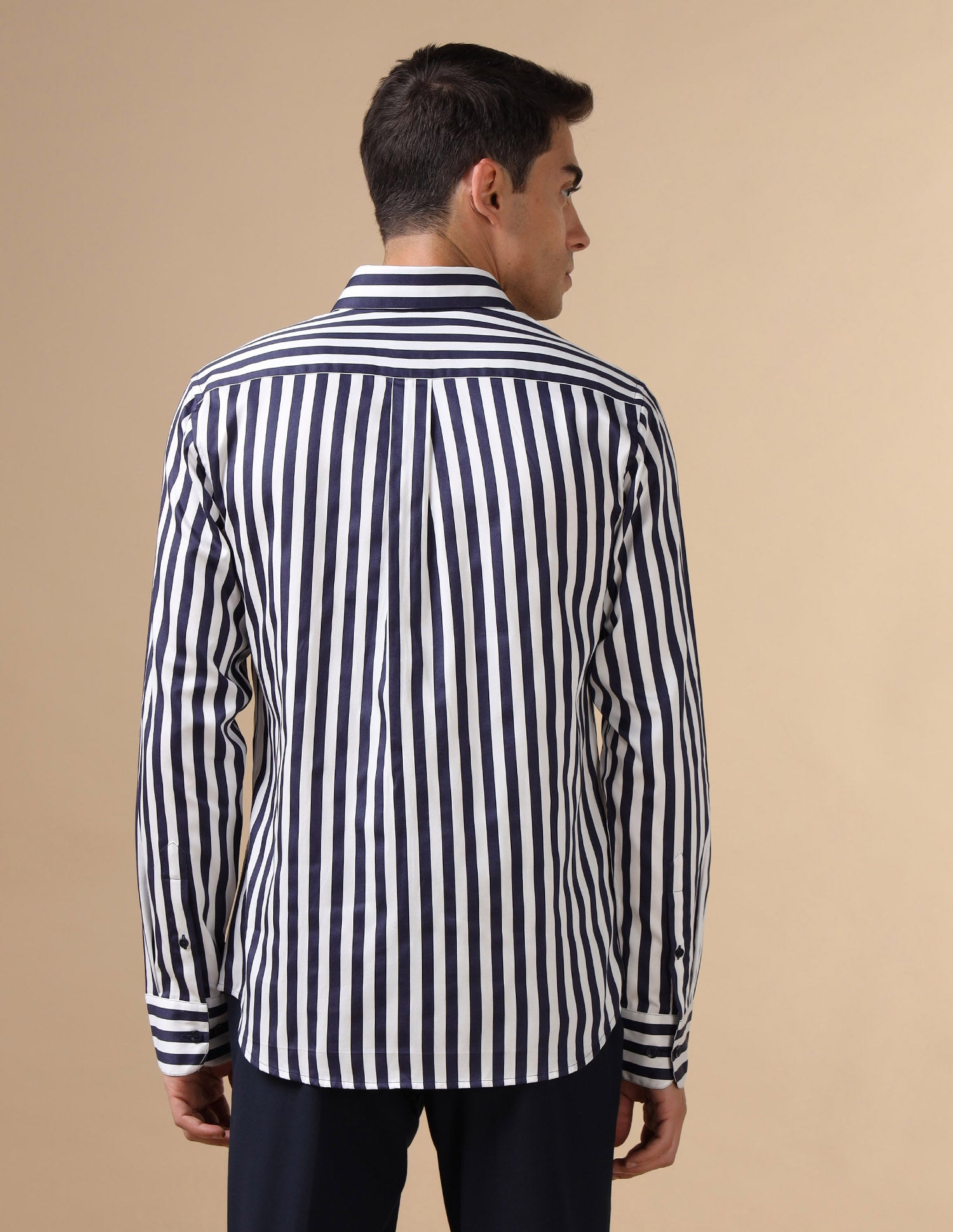 Vertical Striped Pure Cotton Shirt Navy - U.S. POLO ASSN. | Large