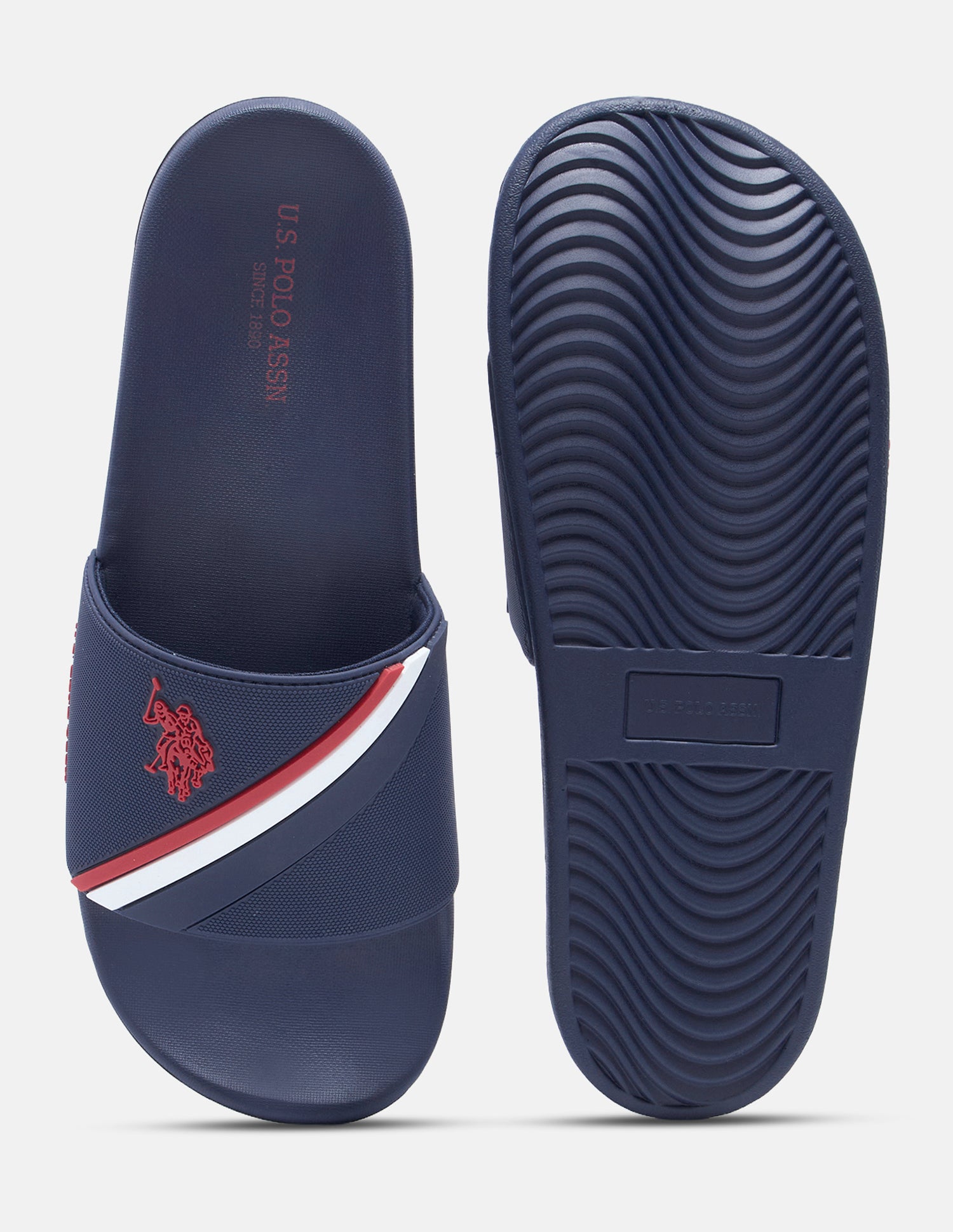 Striped Trevan Sliders Navy - U.S. Polo Assn. India | Large