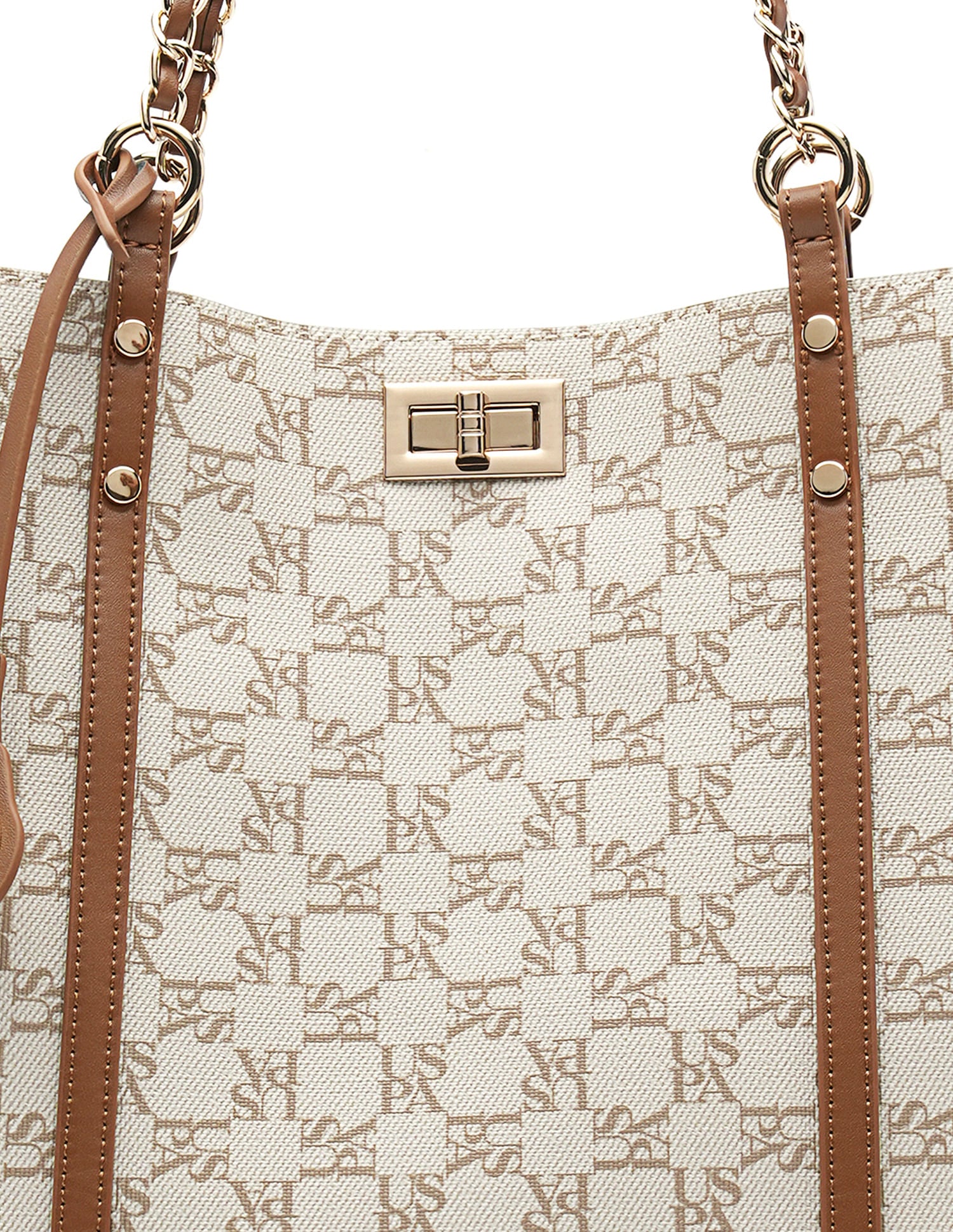 Kylie Monogram Tote Bag Off White - U.S. POLO ASSN. | Large