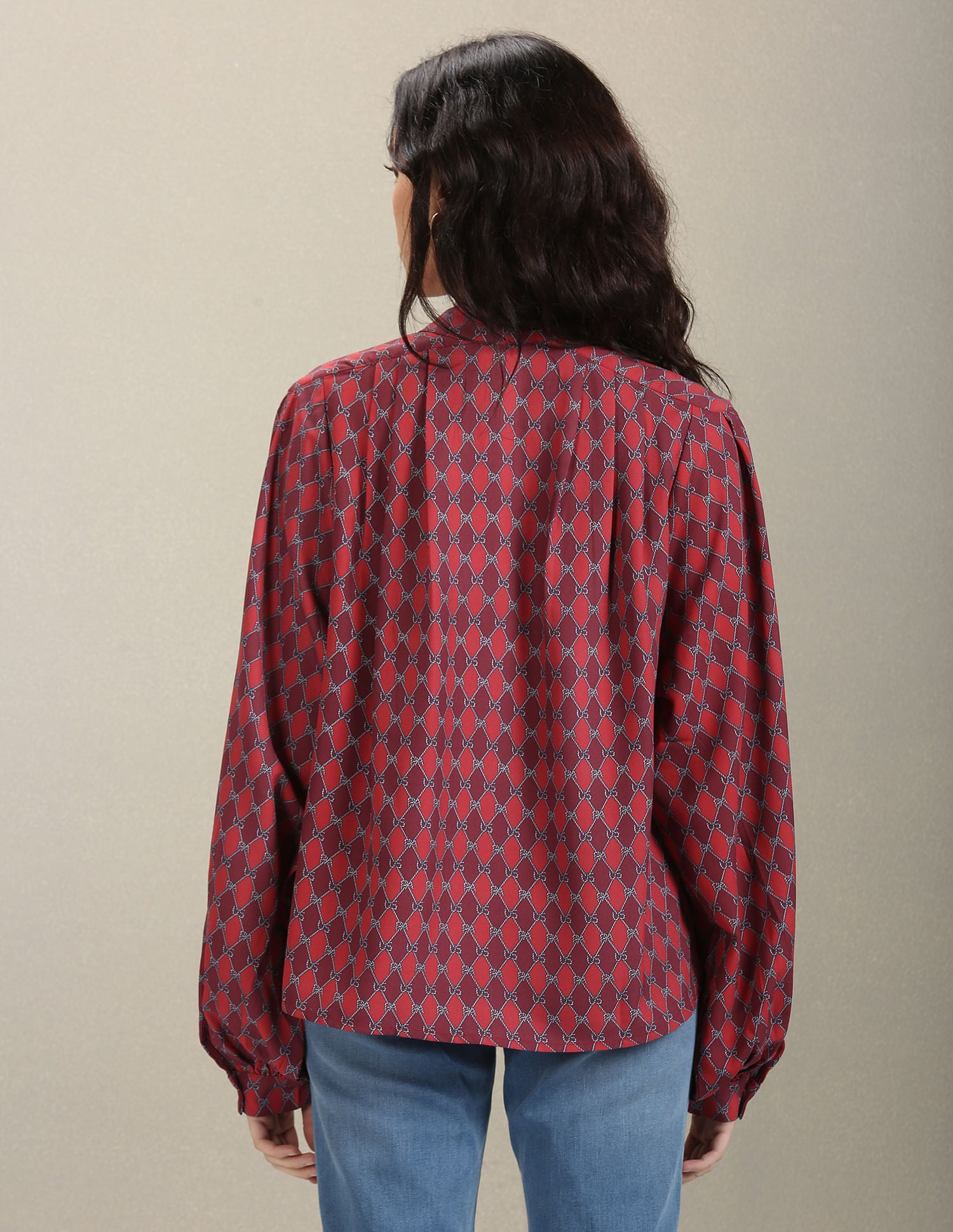 Mock Neck Graphic Print Shirt Red - U.S. POLO ASSN. | Large