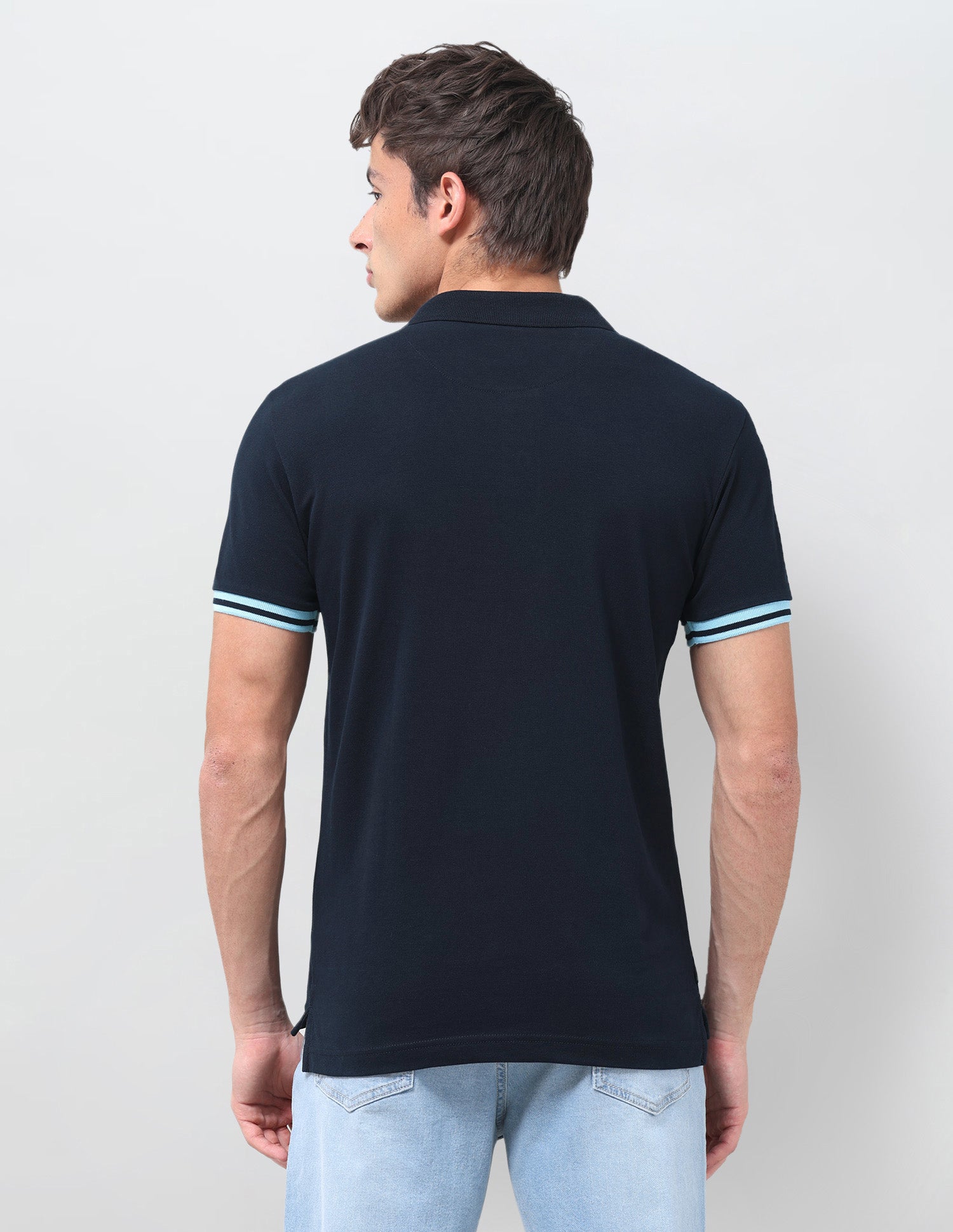 Solid Slim Fit Polo Shirt Navy - U.S. Polo Assn. India | Large