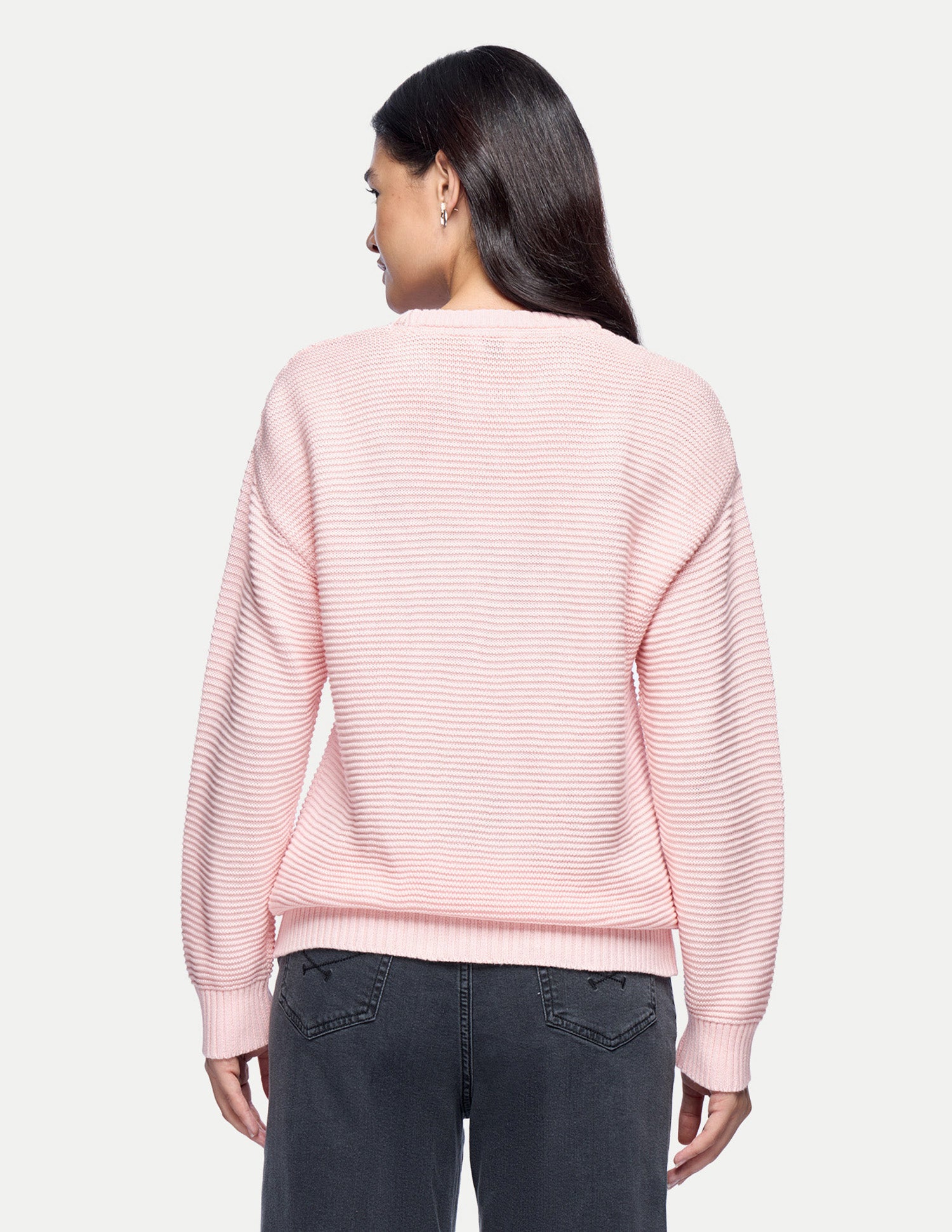 Brand Embroidered Boxy Fit Sweater Light Pink - U.S. Polo Assn. India | Large