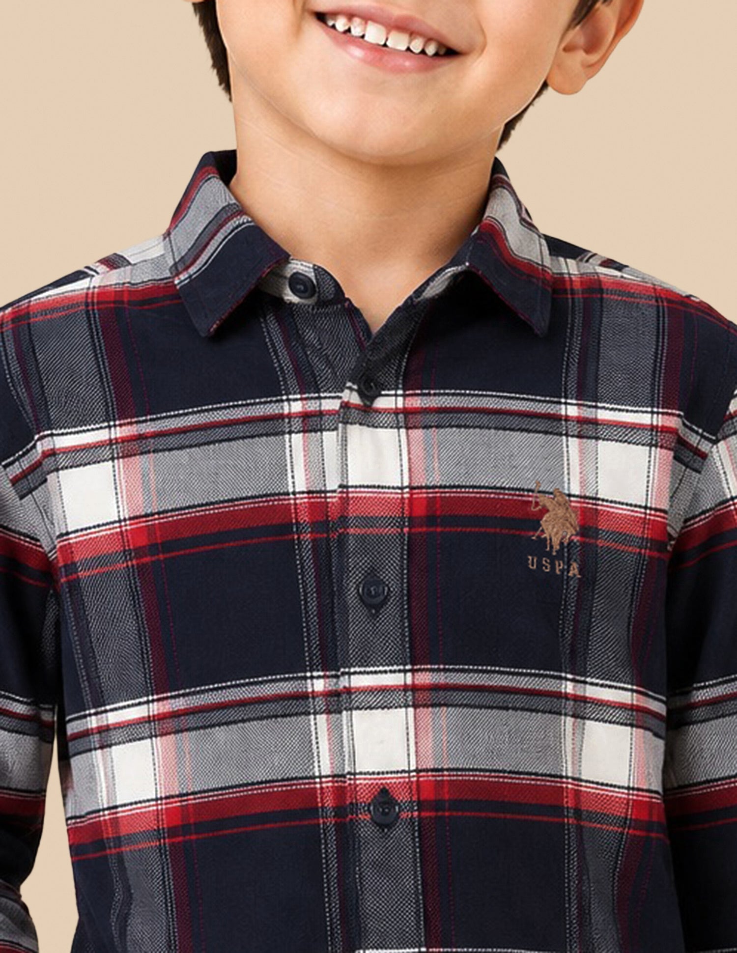 Plaid Checked Corduroy Shirt Red - U.S. Polo Assn. India | Large