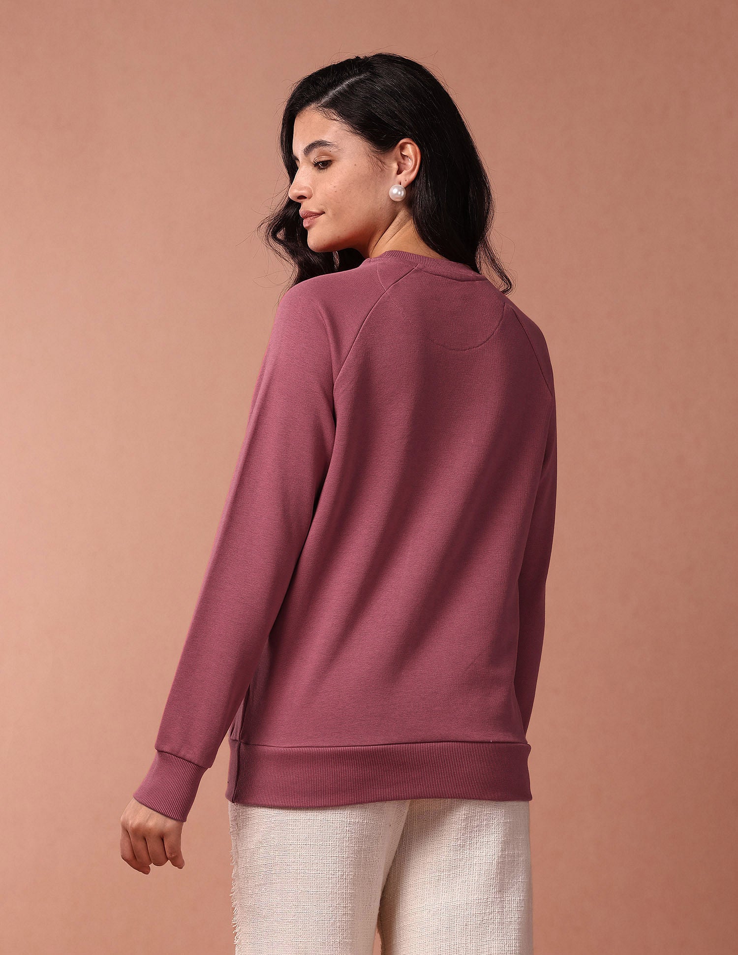 Brand Print Raglan Sleeve Sweatshirt Pink - U.S. POLO ASSN. | Large