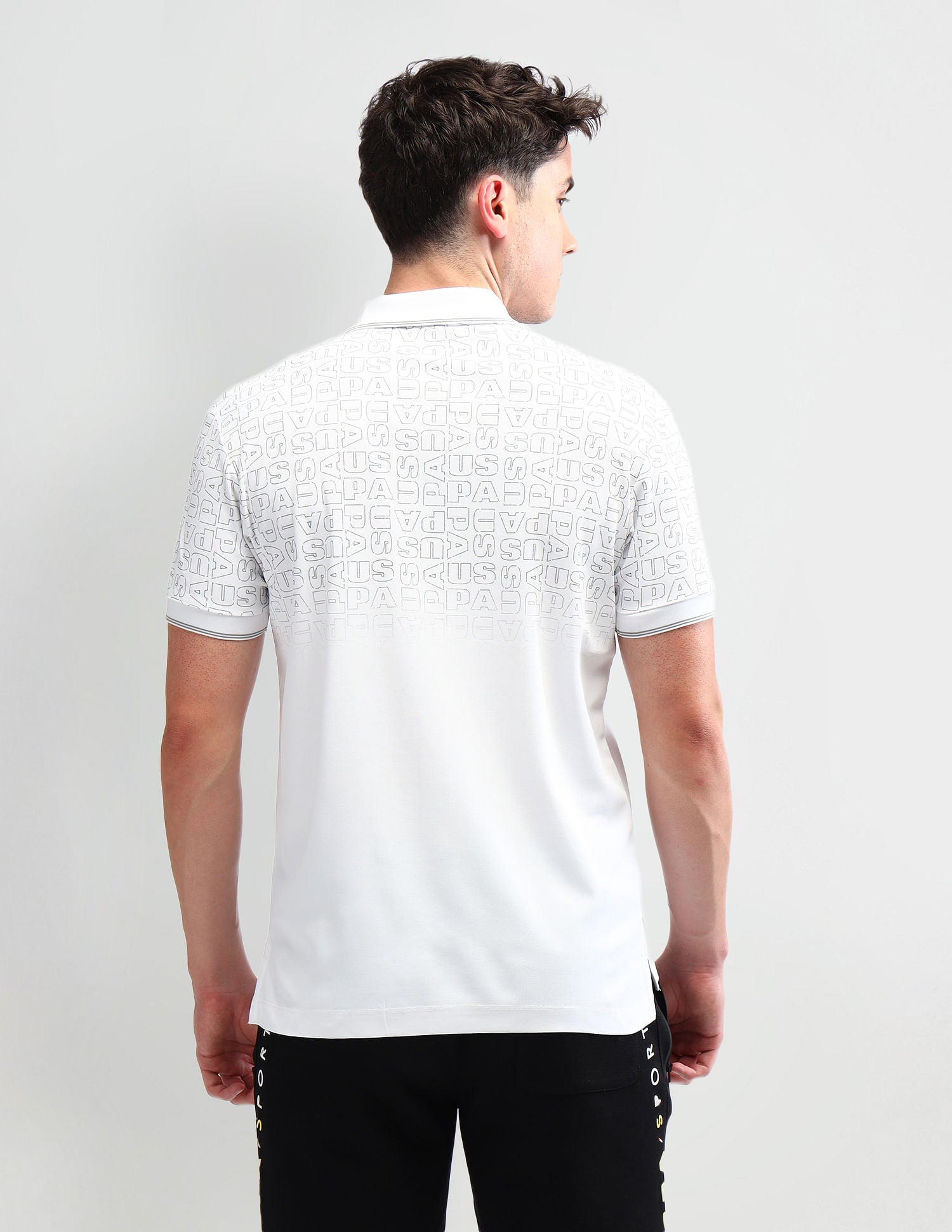 Slim Fit Printed Polo Shirt White - U.S. Polo Assn. India | Large