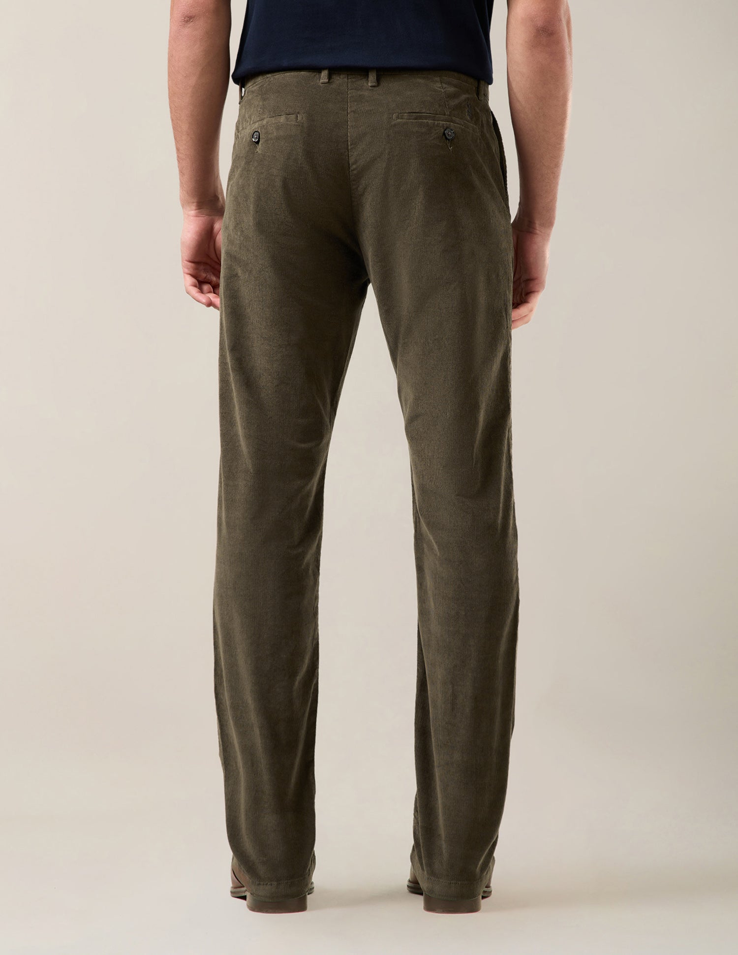 Riley Straight Fit Corduroy Trousers Light Olive - U.S. Polo Assn. India | Large