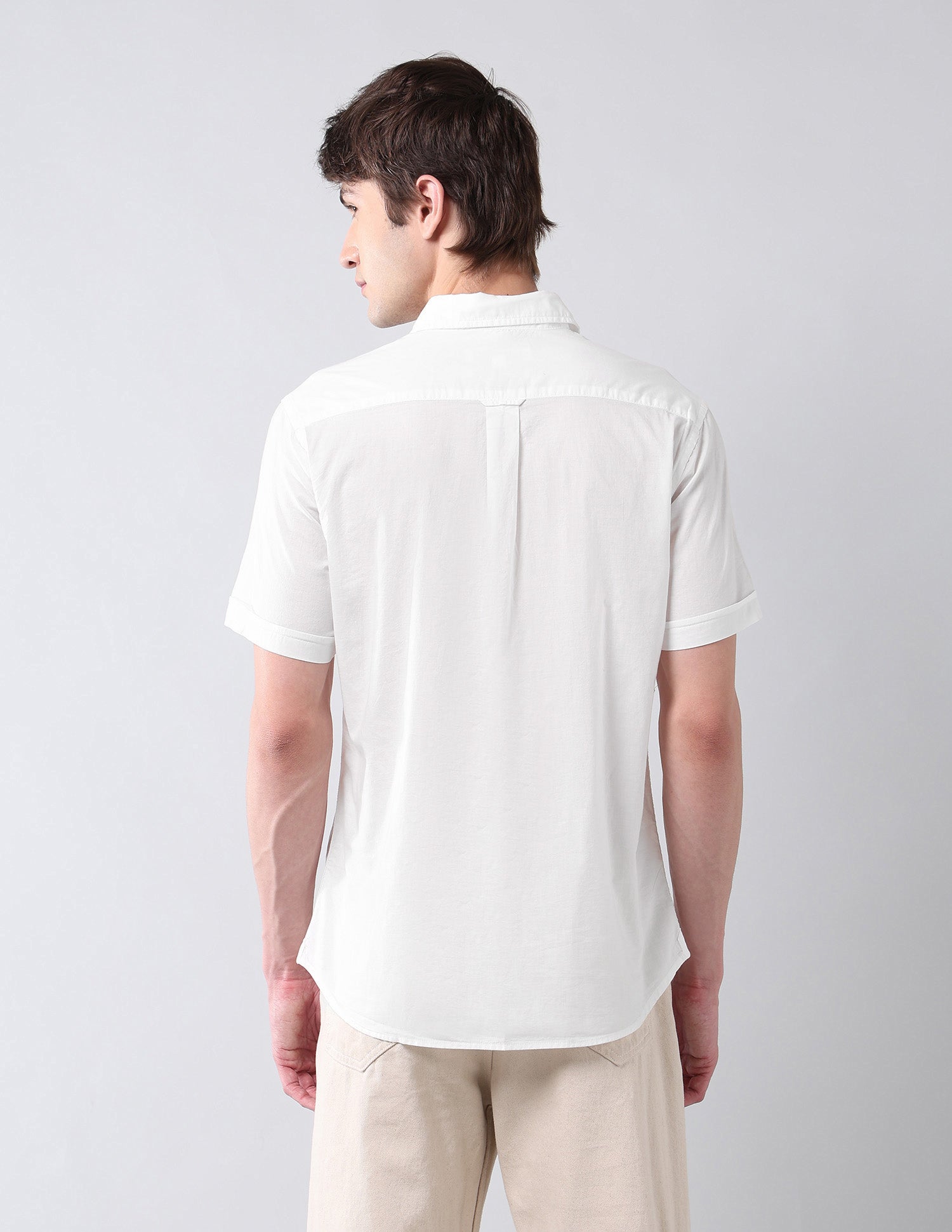 Solid Pure Cotton Poplin Shirt White - U.S. Polo Assn. India | Large