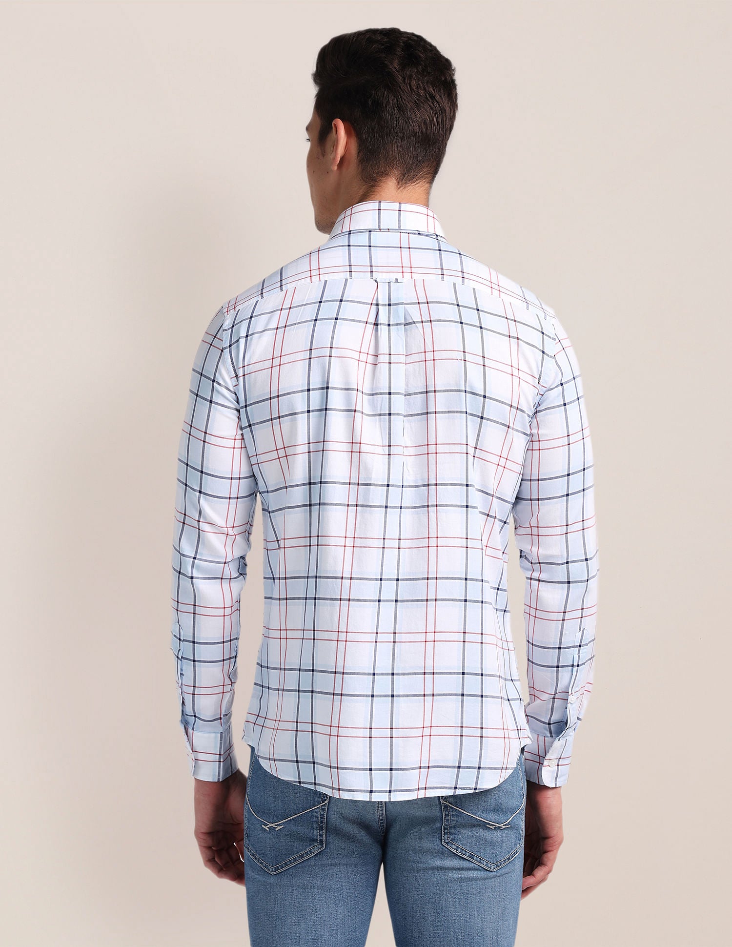 Premium Cotton Tartan Shirt Light Blue - U.S. Polo Assn. India | Large