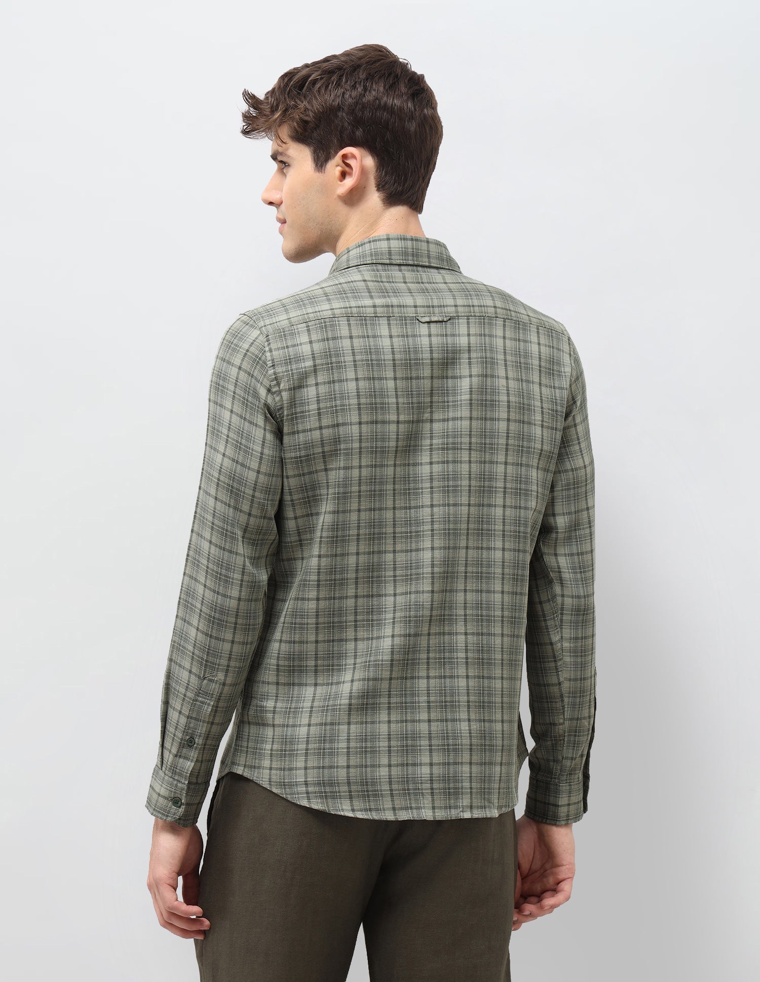 Tartan Checked Dobby Shirt Olive - U.S. Polo Assn. India | Large