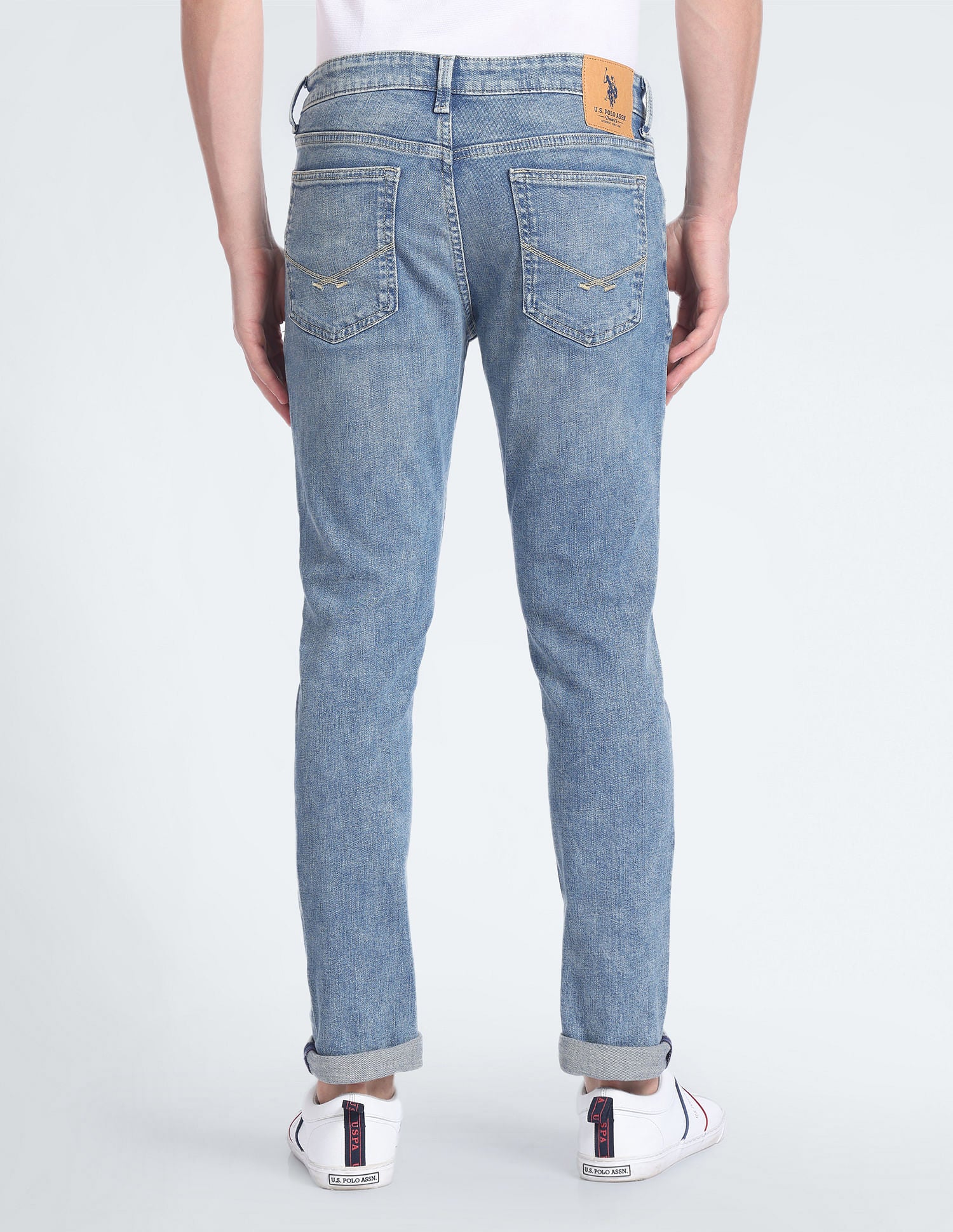 Mid Rise Slim Tapered Fit Jeans Blue - U.S. Polo Assn. India | Large