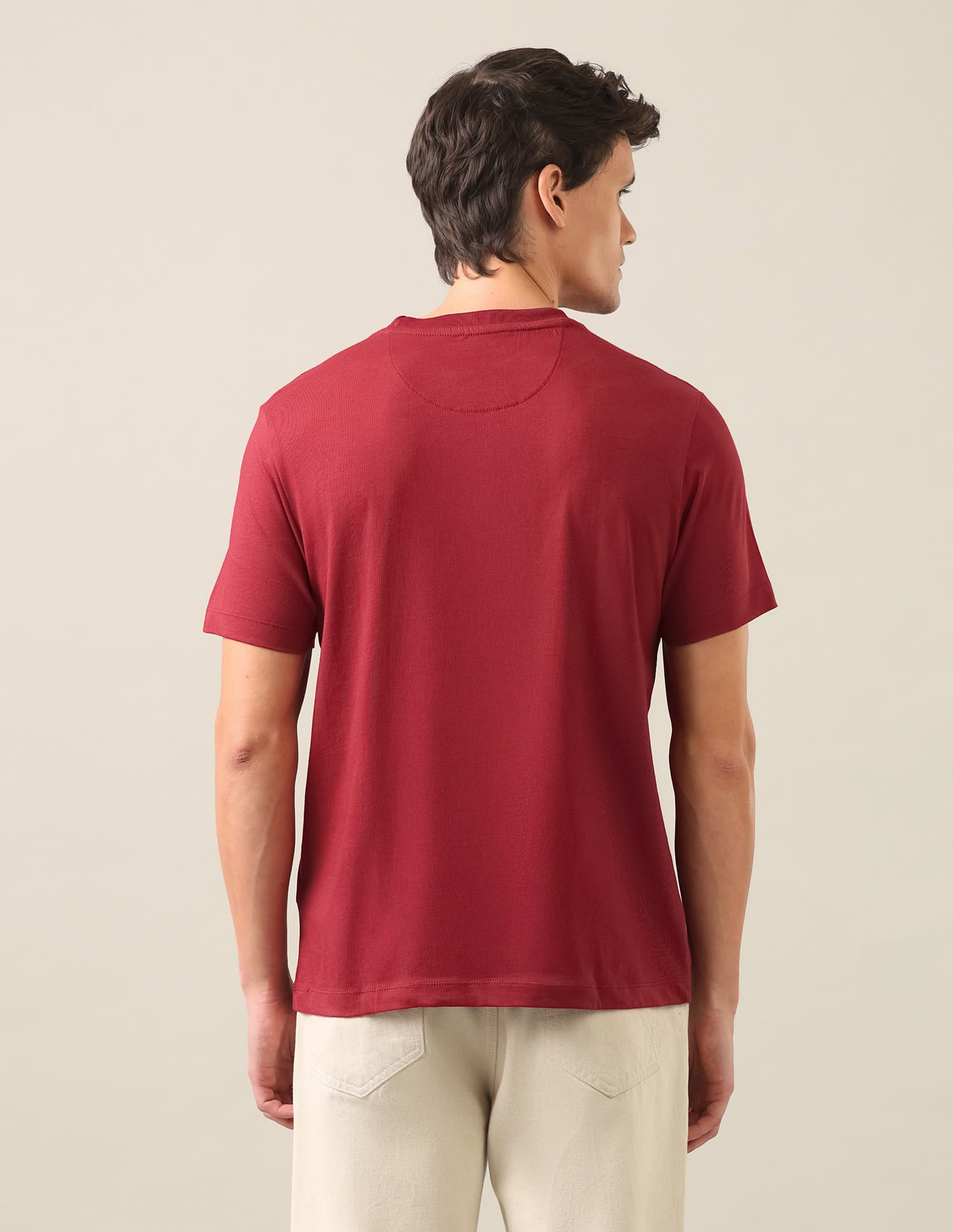 Typographic Brand Printed Regular Fit T-Shirt Red - U.S. Polo Assn. India | Large