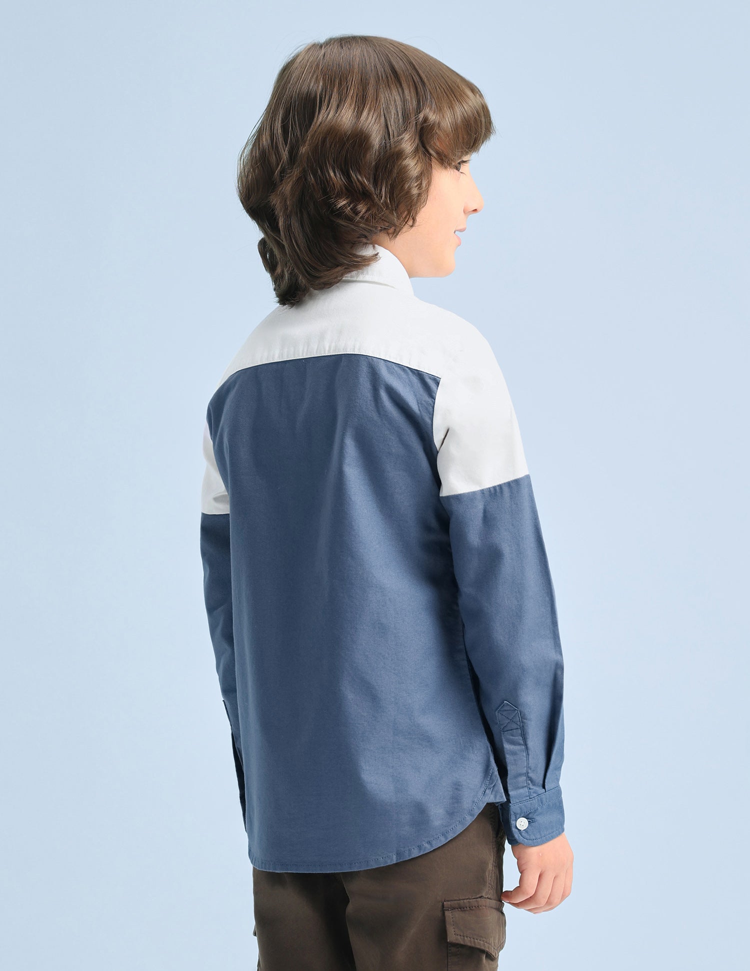 Colourblocked Oxford Shirt Light Blue - U.S. Polo Assn. India | Large
