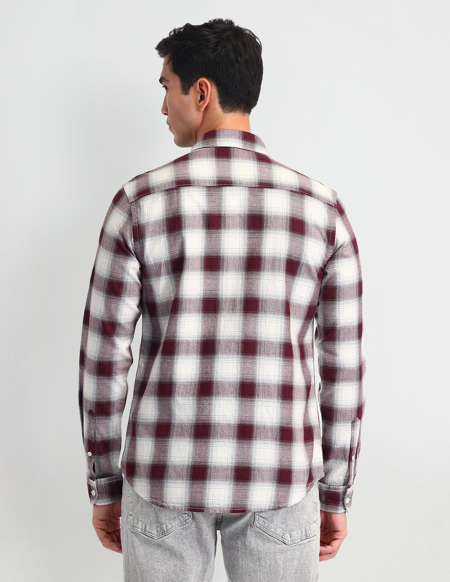 Tartan Check Regular Fit Shirt Maroon - U.S. Polo Assn. India | Large