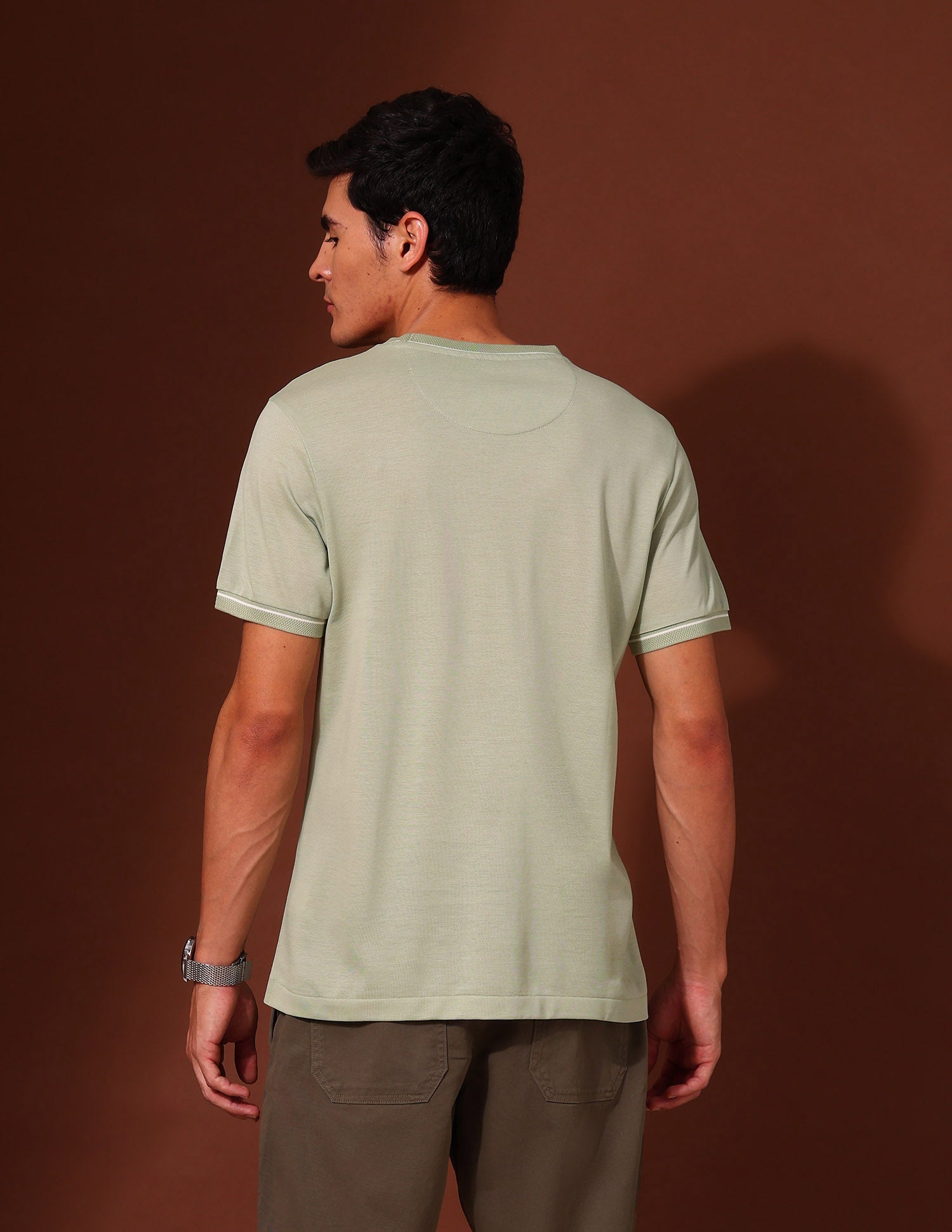 Solid Pure Cotton Classic T-Shirt Light Green - U.S. Polo Assn. India | Large