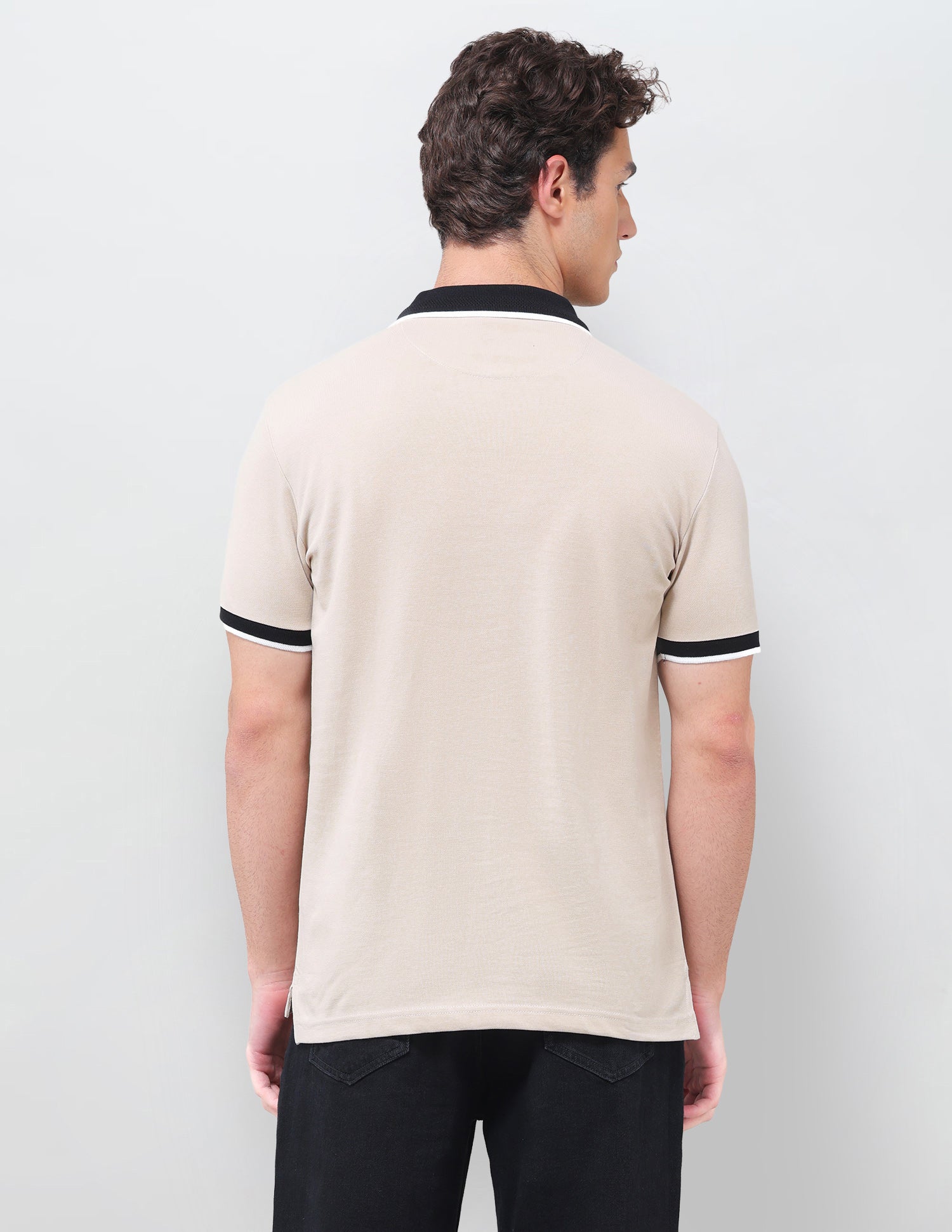 Solid Slim Fit Polo Shirt Beige - U.S. Polo Assn. India | Large