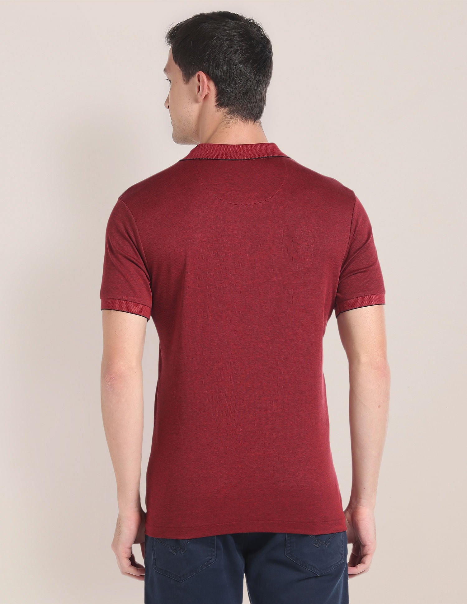 Heathered Logo Polo Shirt Red - U.S. Polo Assn. India | Large