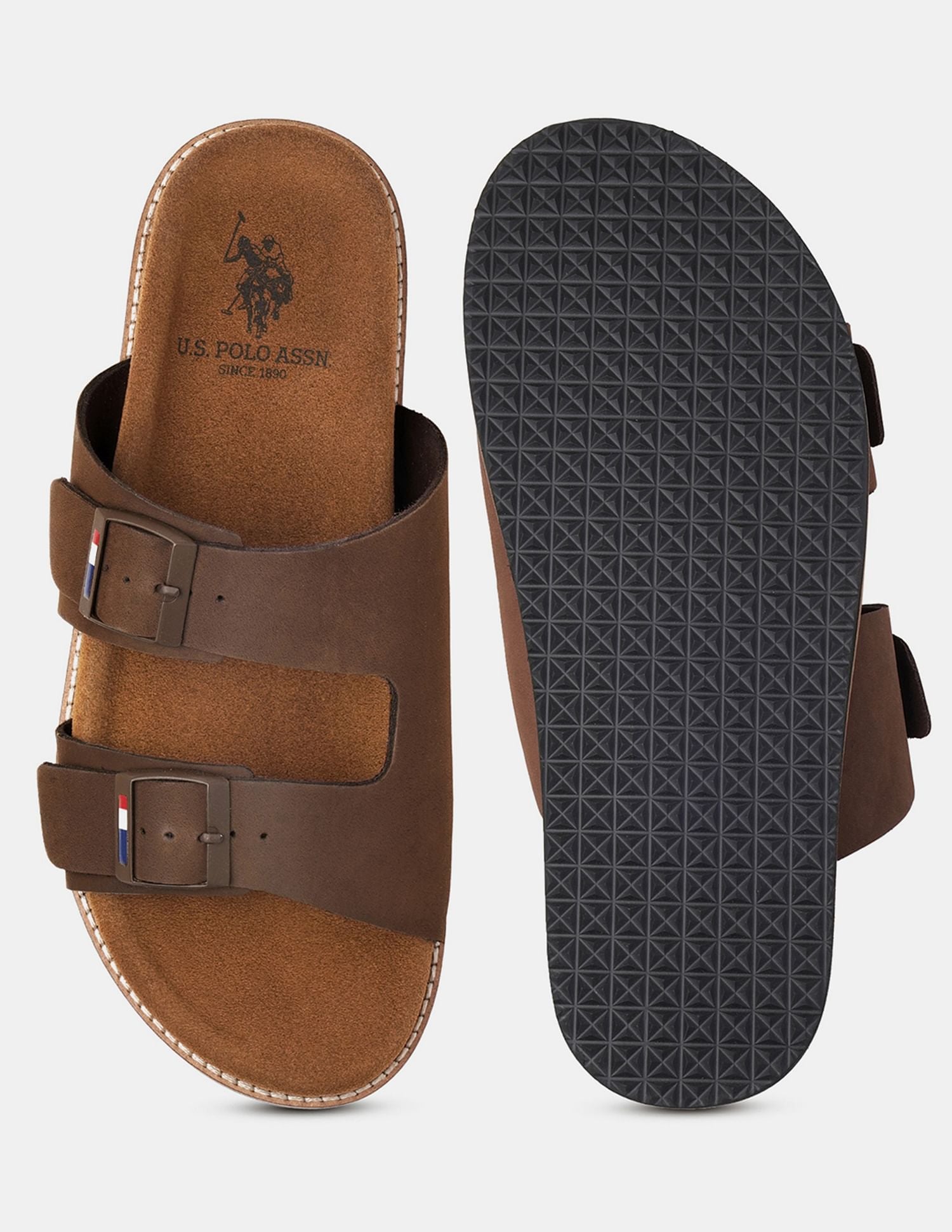 Men Buckle Strap Mendy Sandals Brown - U.S. POLO ASSN. | Large
