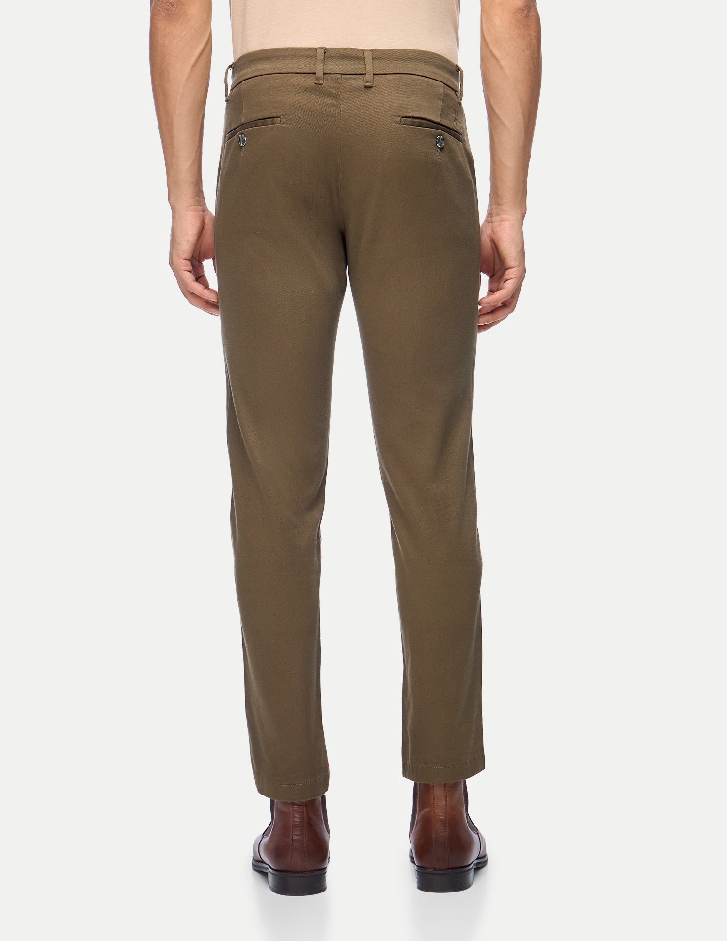 Denver Slim Fit Mid Rise Trousers Brown - U.S. Polo Assn. India | Large