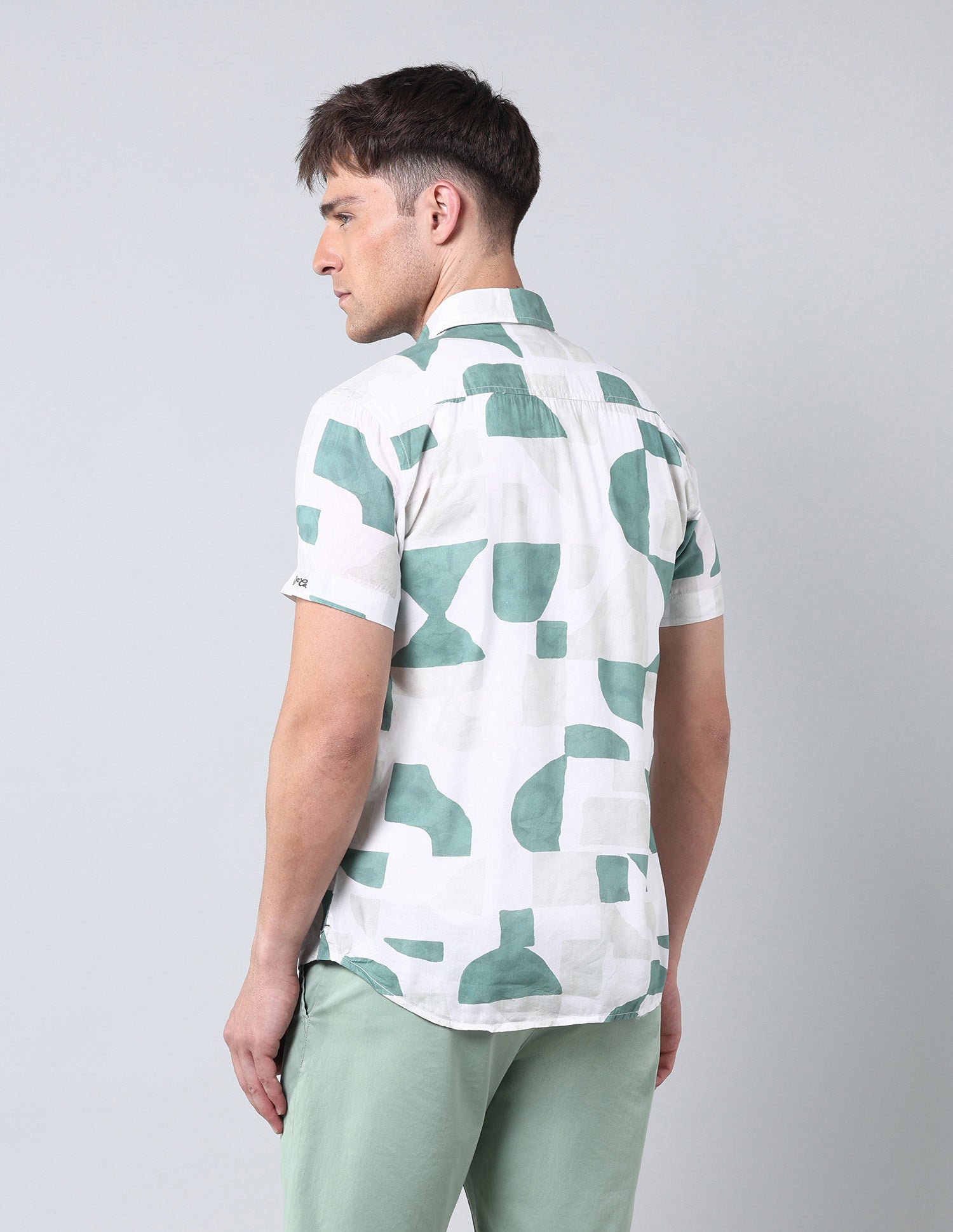 Abstract Printed Regular Fit Shirt Green - U.S. Polo Assn. India | Large