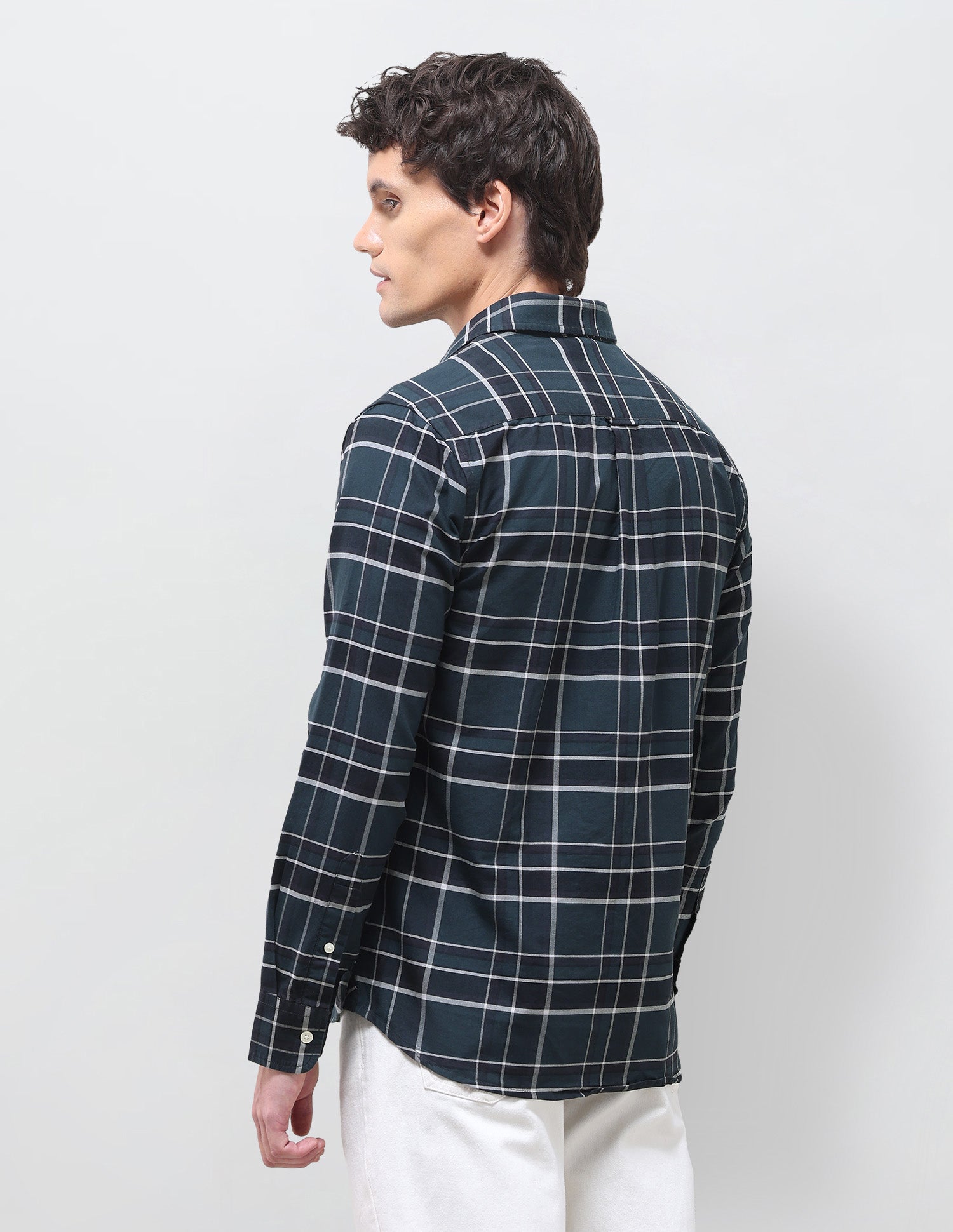 Oxford Grid Tattersall Checked Shirt Teal - U.S. Polo Assn. India | Large