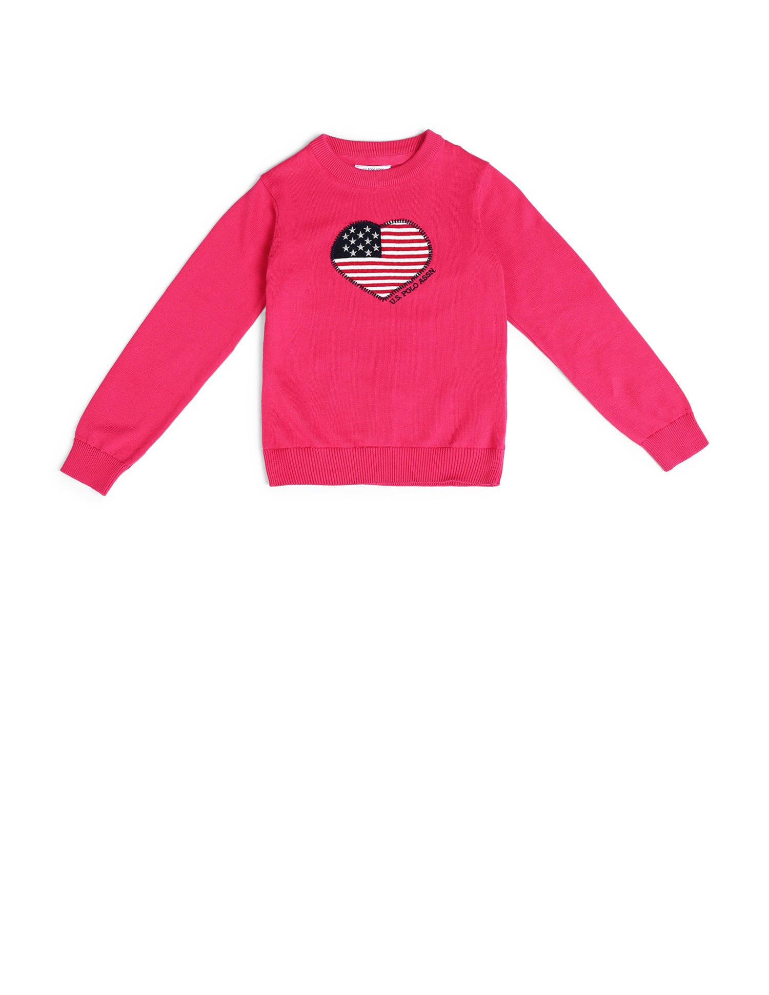 Girls Regular Fit Graphic Printed Sweater Rasberry Pink - U.S. POLO ASSN. | Large