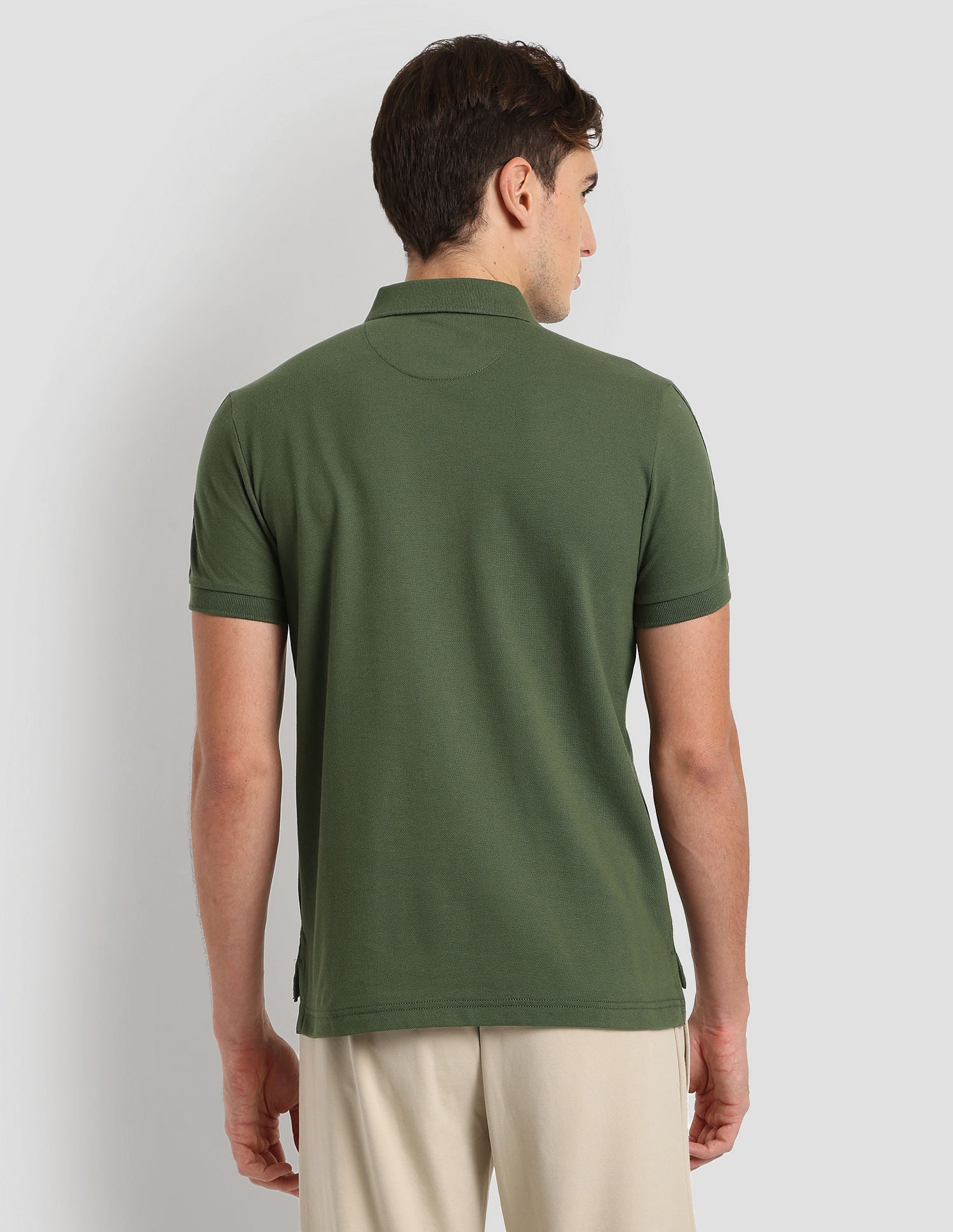 Silicone Brand Tape Athleisure Polo Shirt Olive - U.S. POLO ASSN. | Large