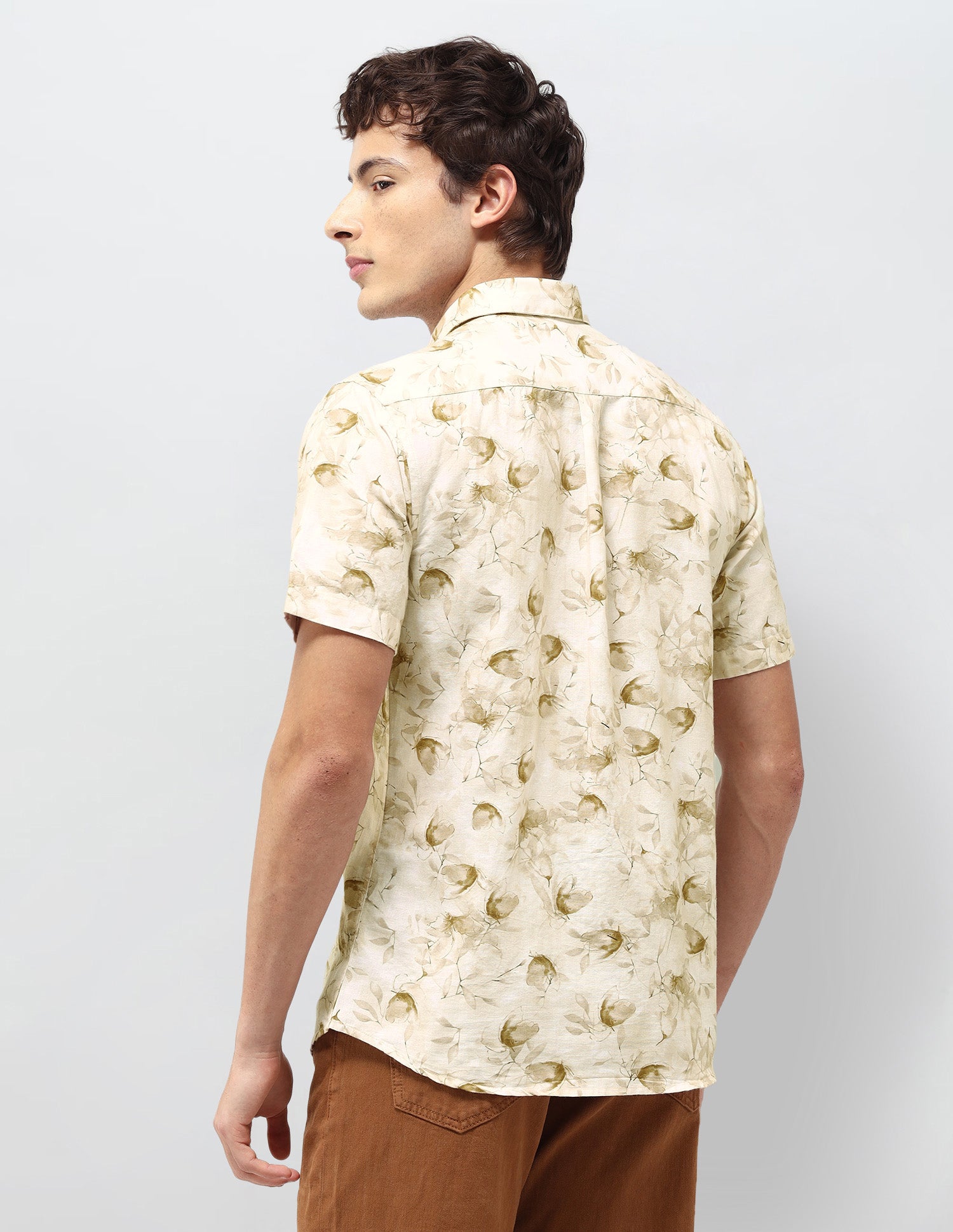 All-Over Printed Regular Fit Shirt Beige - U.S. Polo Assn. India | Large
