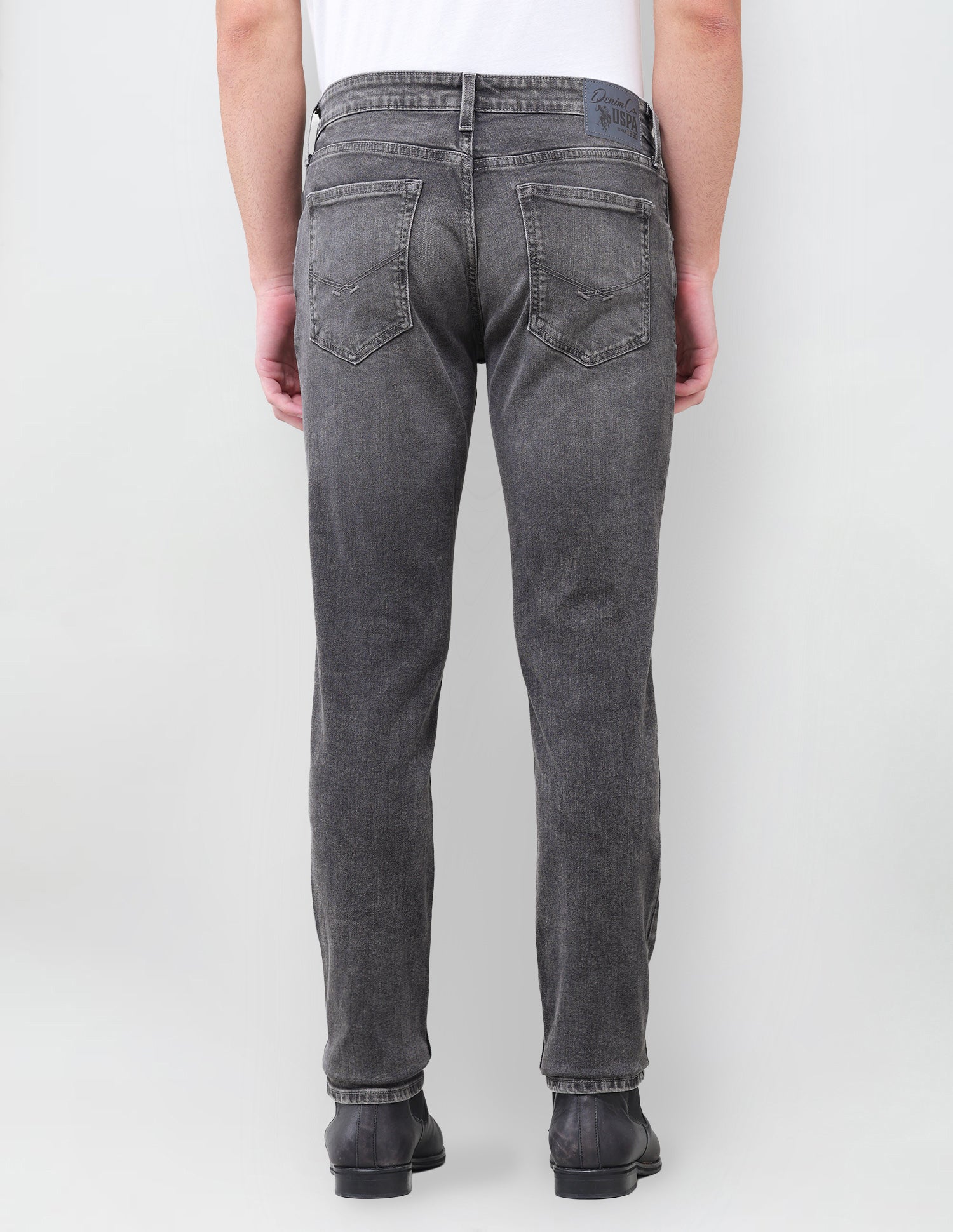 Brandon Slim Tapered Fit Grey Jeans Grey - U.S. Polo Assn. India | Large
