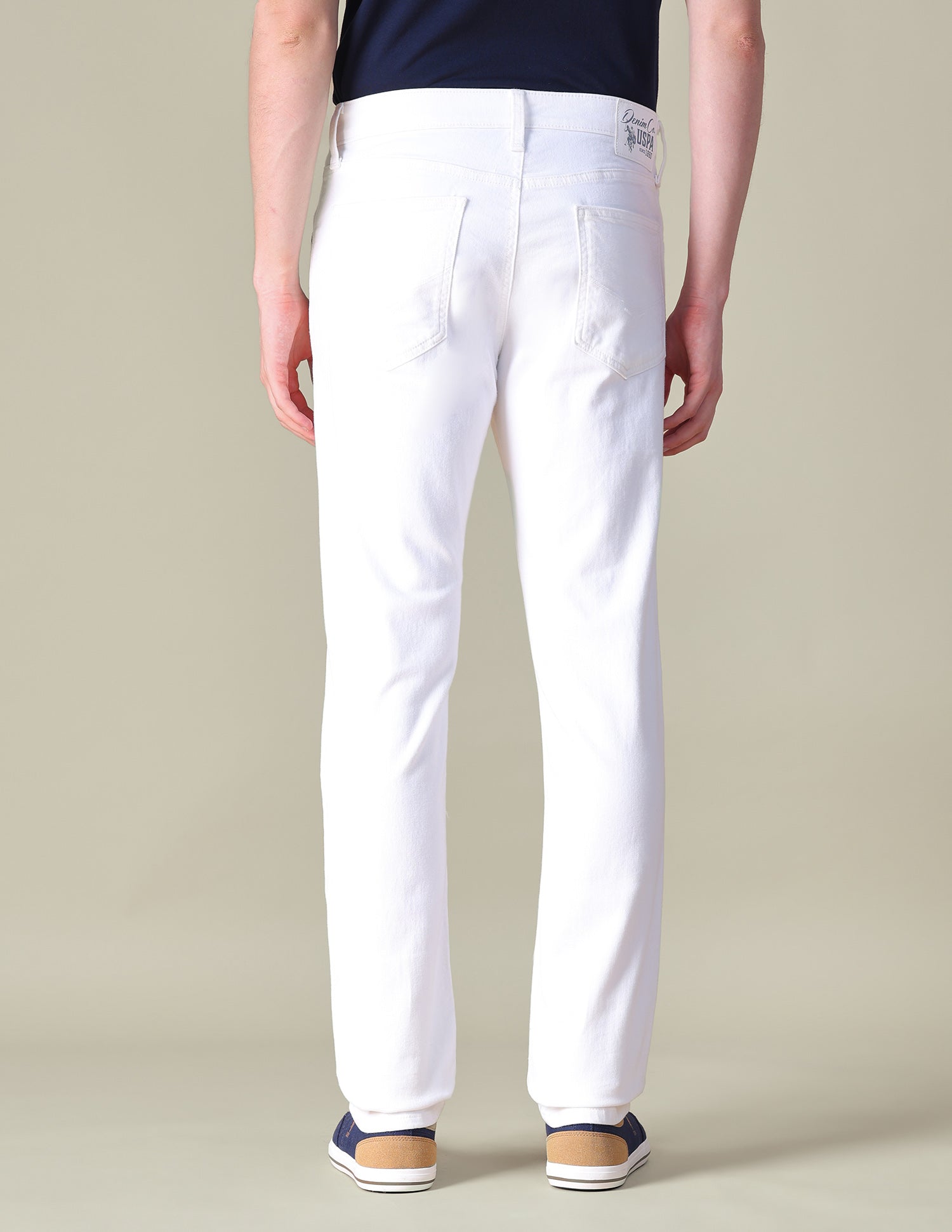 Brandon Slim Tapered Fit White Jeans White - U.S. POLO ASSN. | Large