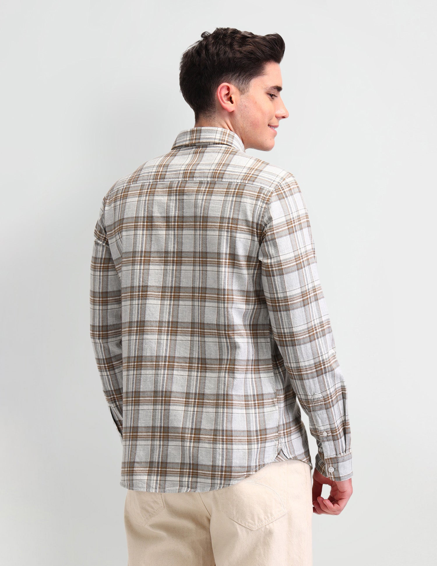 Tartan Checked Corduroy Shirt Grey - U.S. Polo Assn. India | Large