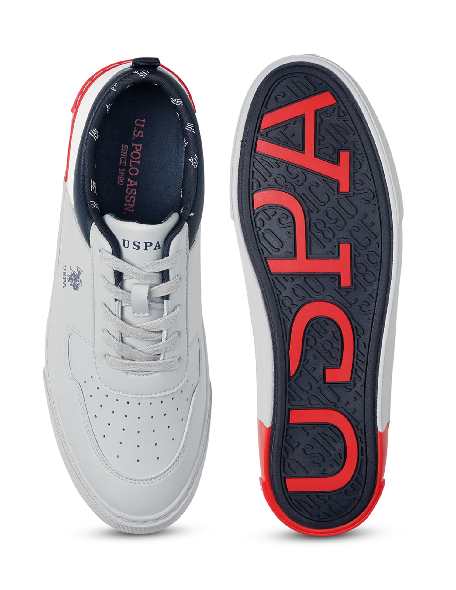Panelled Colour Block Clanal Sneakers Grey - U.S. Polo Assn. India | Large