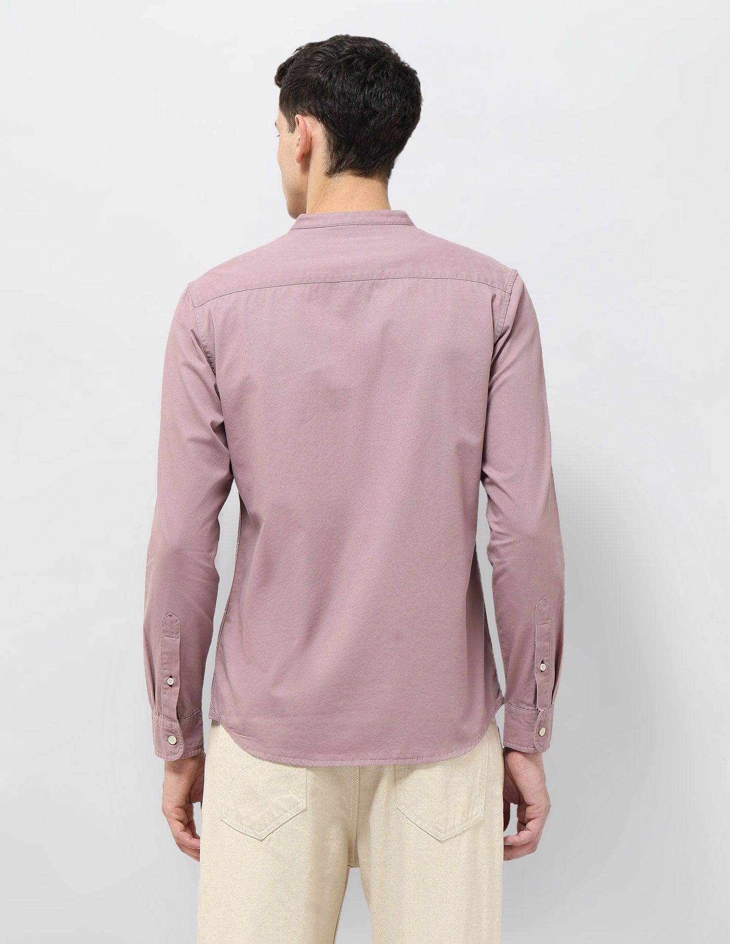 Twill Regular Fit Mandarin Shirt Dark Pink - U.S. Polo Assn. India | Large