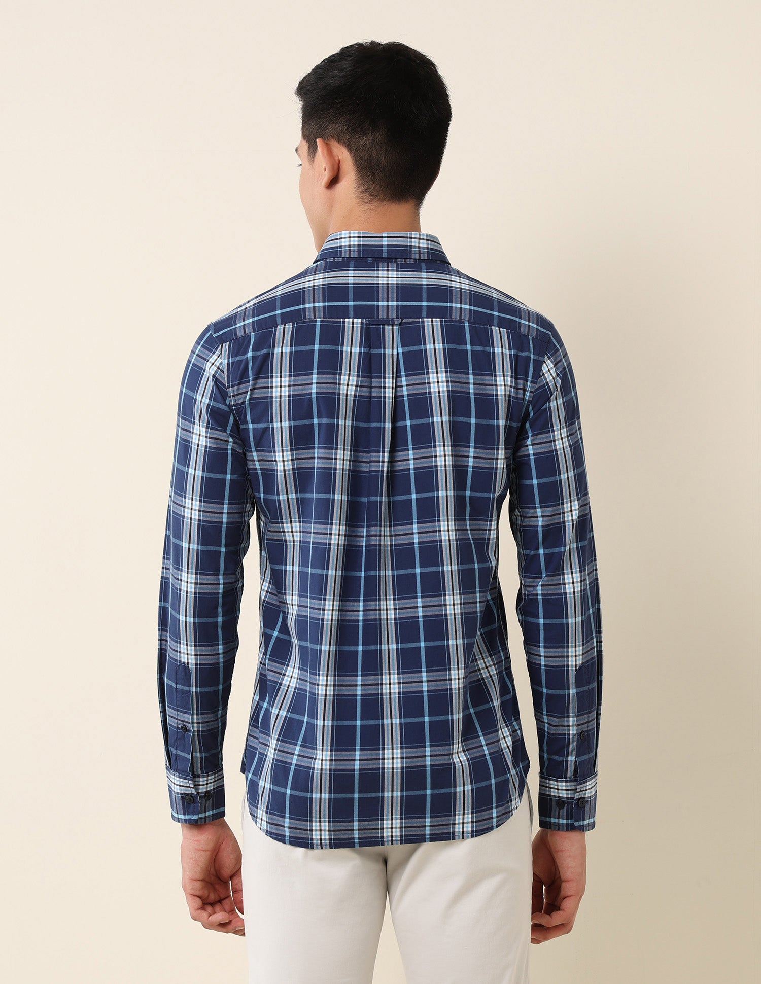 Plaid Checked Pure Cotton Shirt Navy - U.S. Polo Assn. India | Large