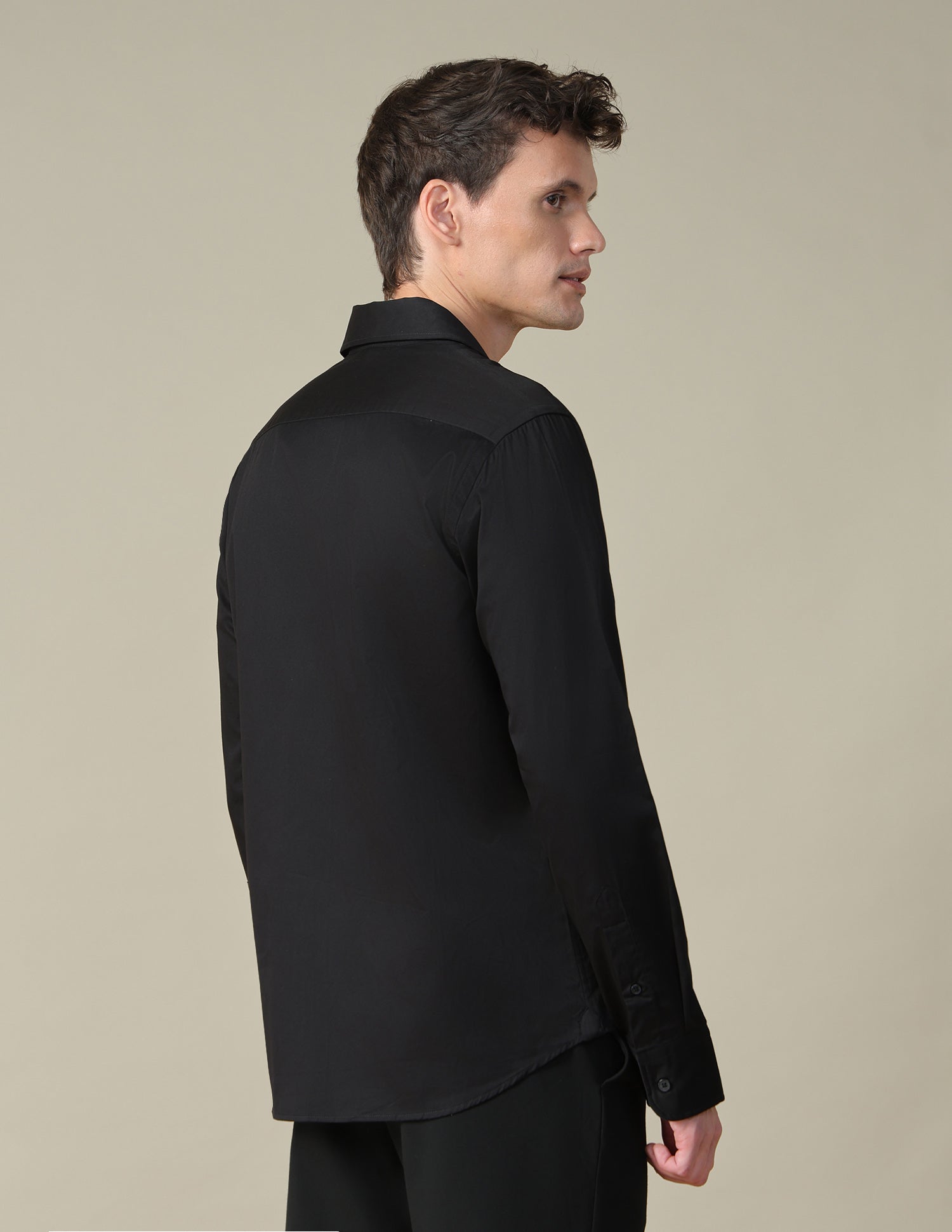 Satin Tailored Fit Shirt Black - U.S. Polo Assn. India | Large
