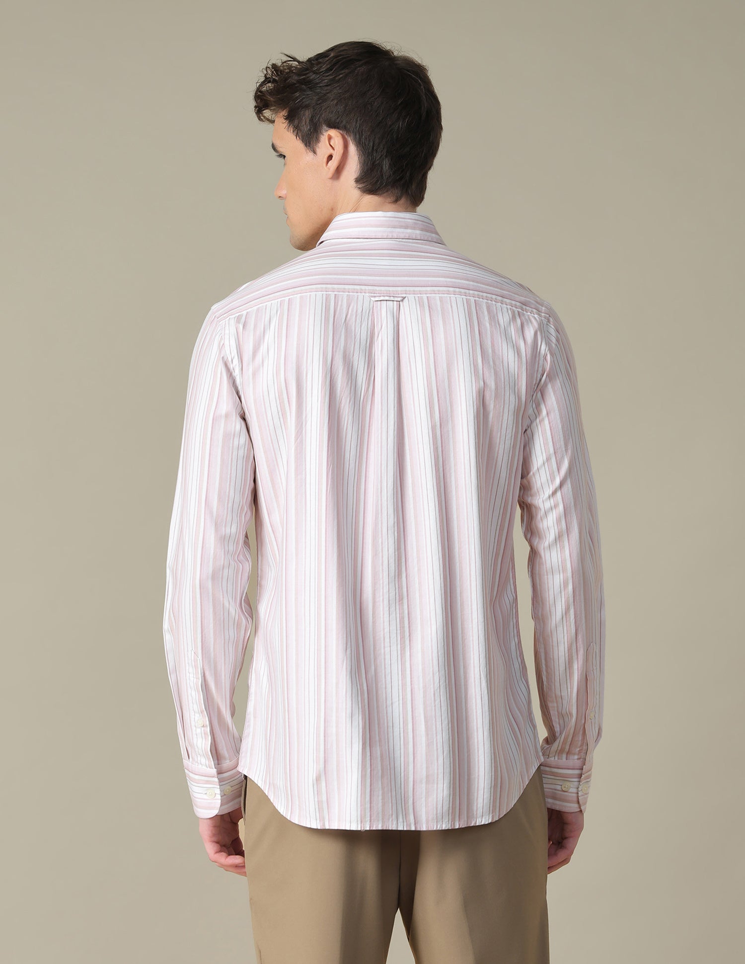 Vertical Striped Twill Shirt Light Pink - U.S. Polo Assn. India | Large