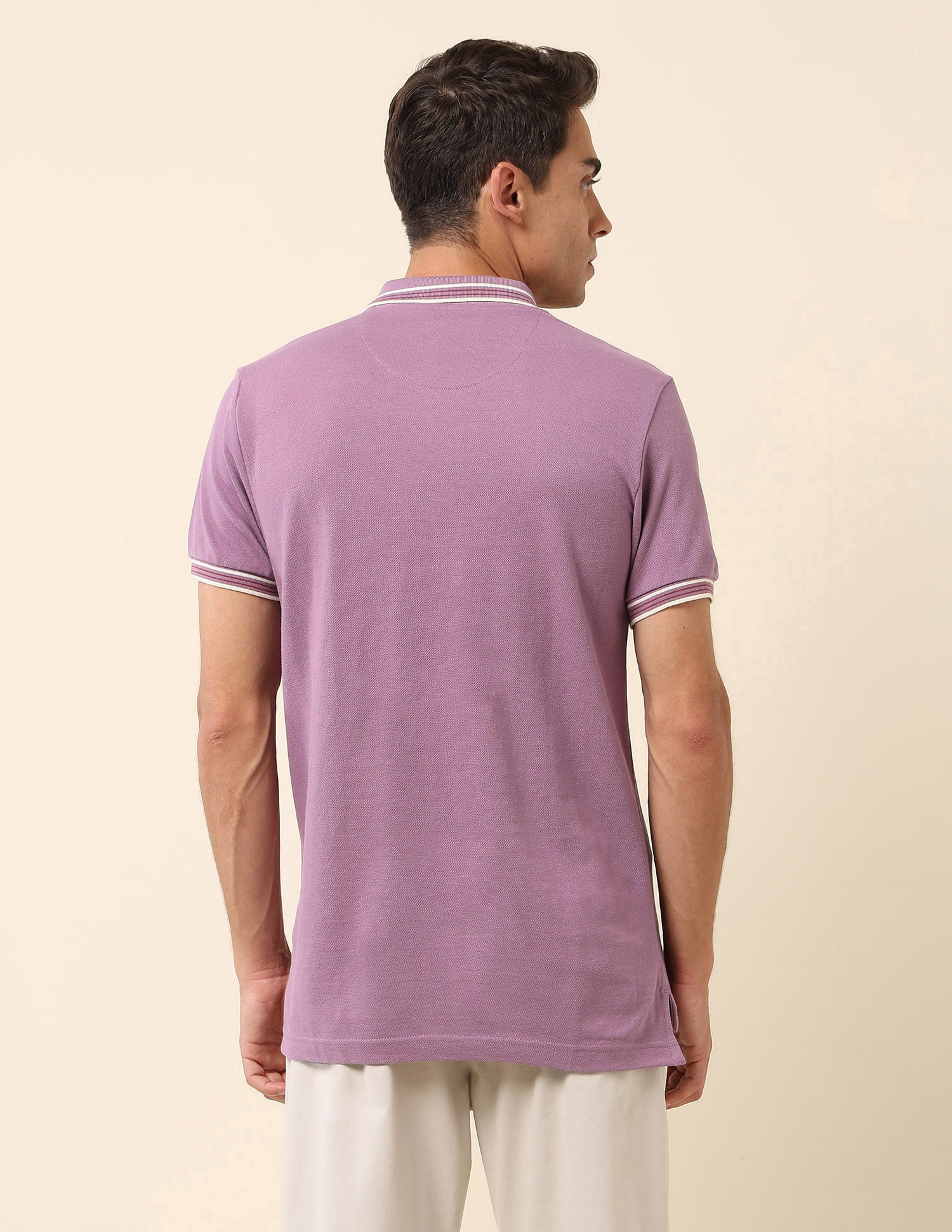 Solid Slim Fit Polo Shirt Violet - U.S. Polo Assn. India | Large