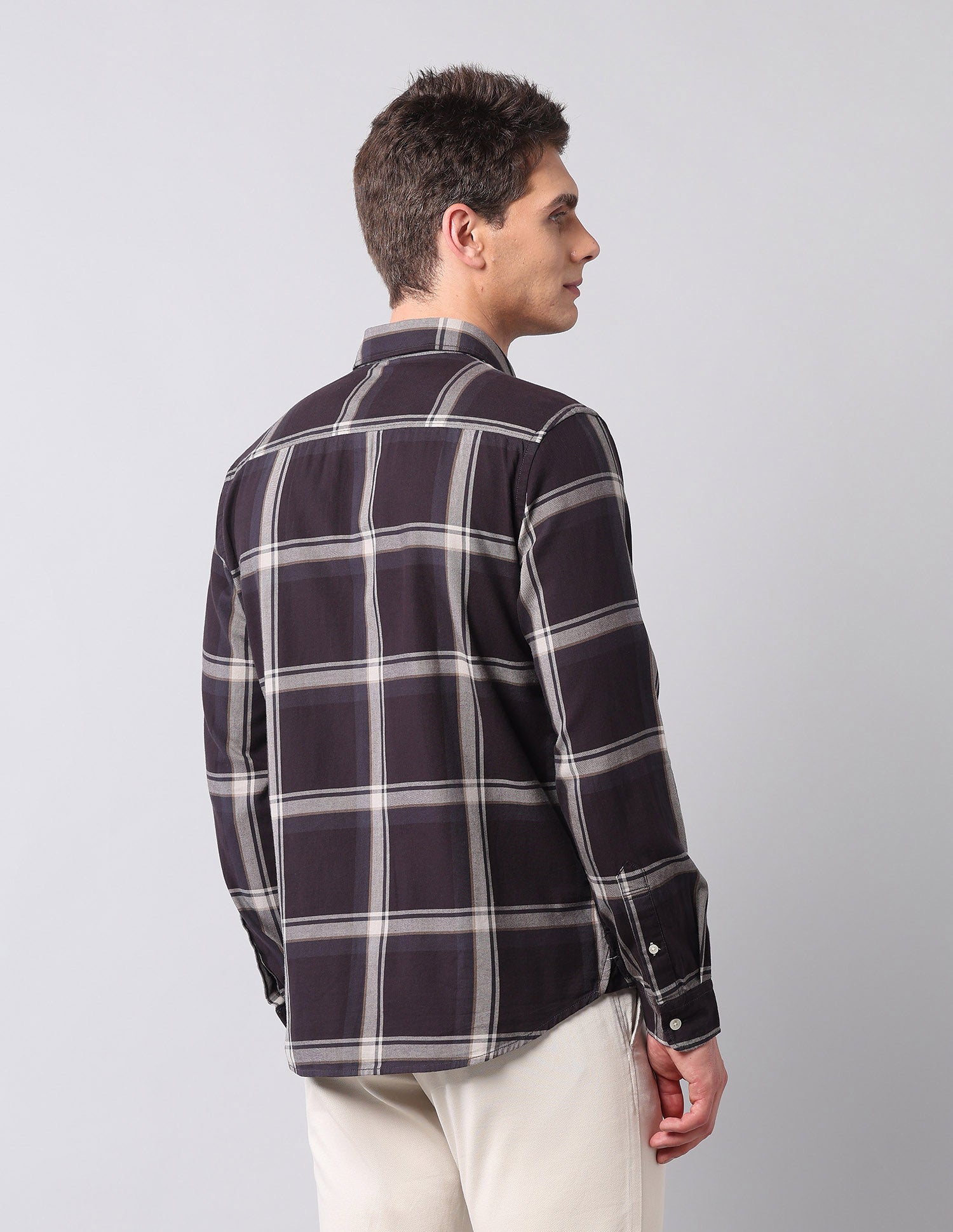 Grid Tattersall Checked Twill Shirt Choco - U.S. POLO ASSN. | Large