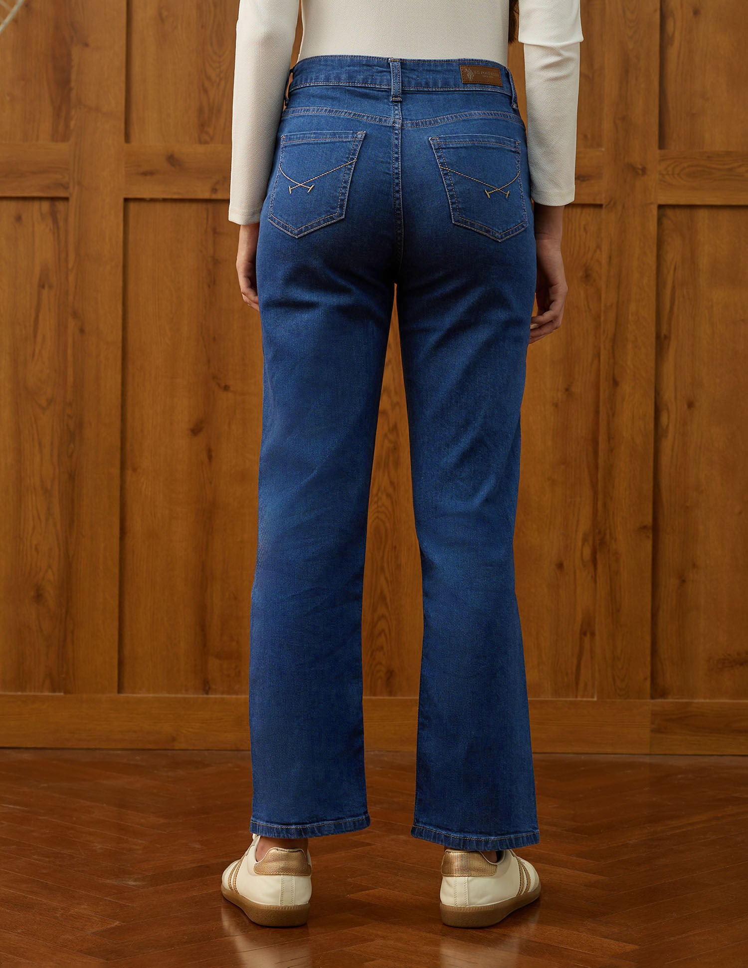 High Rise Straight Fit Jeans Blue - U.S. POLO ASSN. | Large