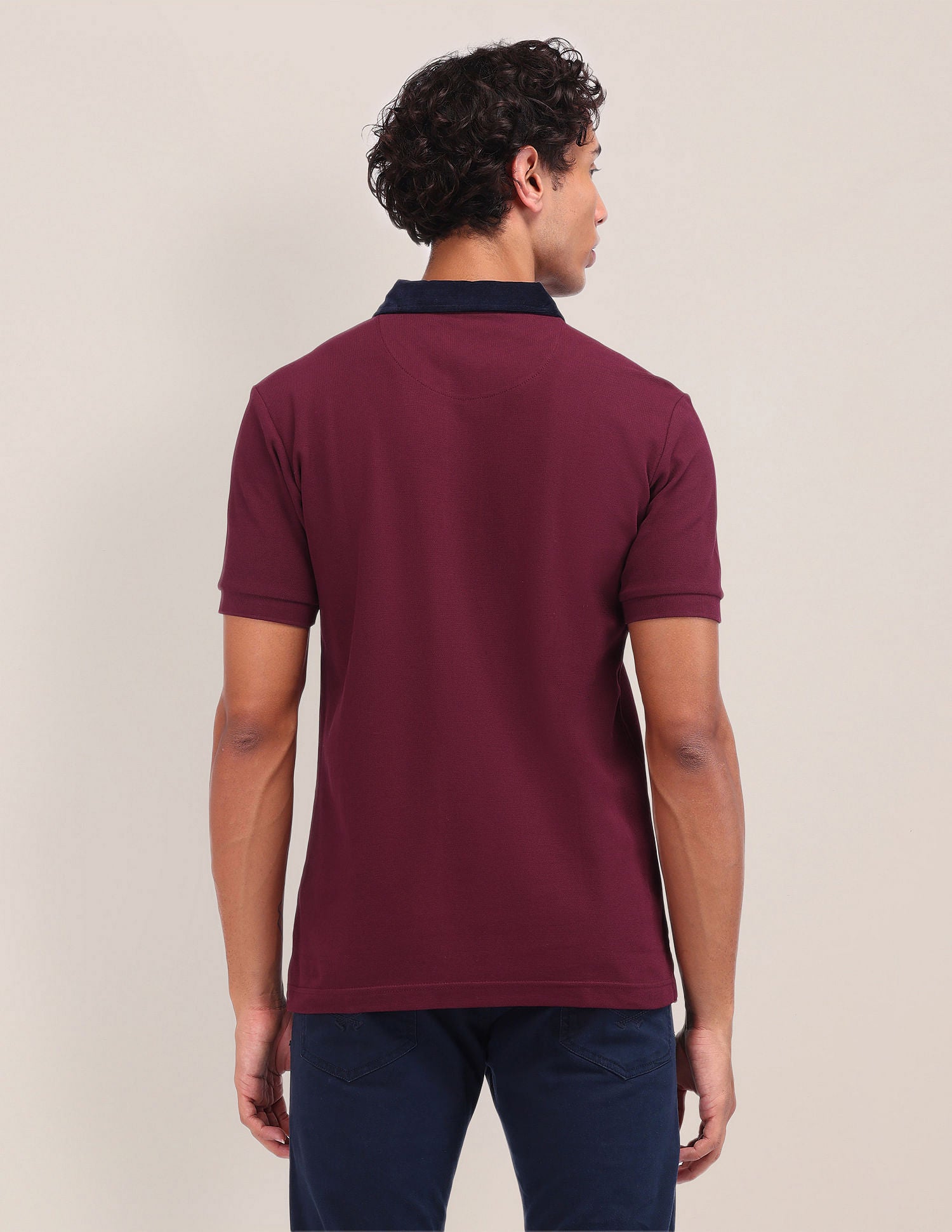 Slim Fit Solid Polo Shirt Maroon - U.S. Polo Assn. India | Large