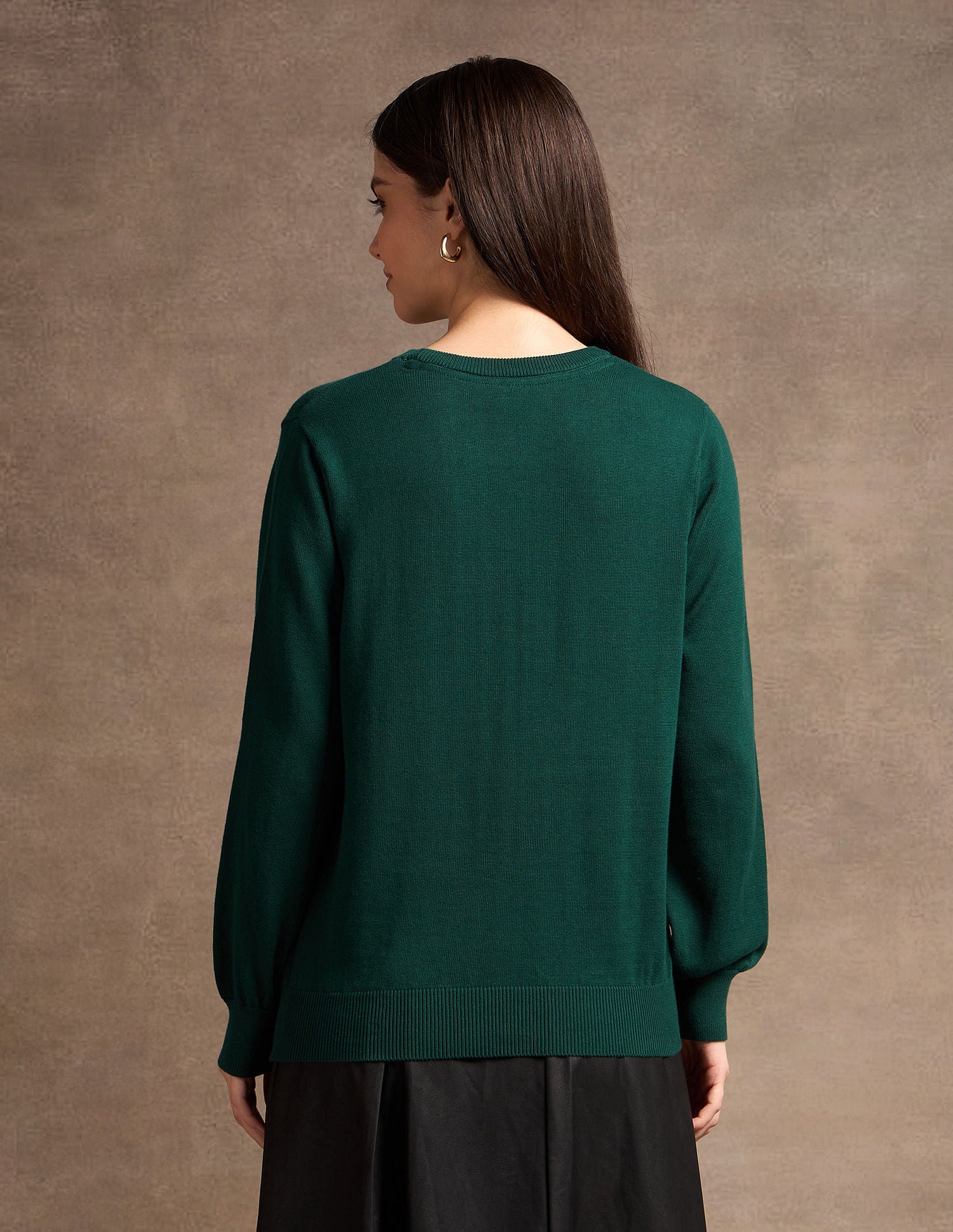 Pure Cotton Embroidered Sweater Dark Green - U.S. POLO ASSN. | Large