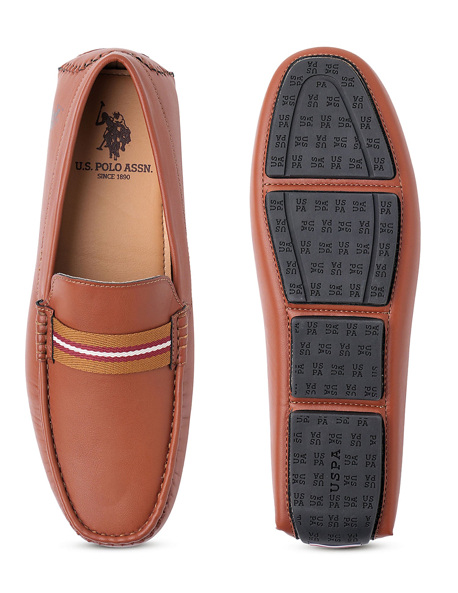 Men Stripe Tape Bickford 4.0 Slip On Shoes Tan - U.S. Polo Assn. India | Large